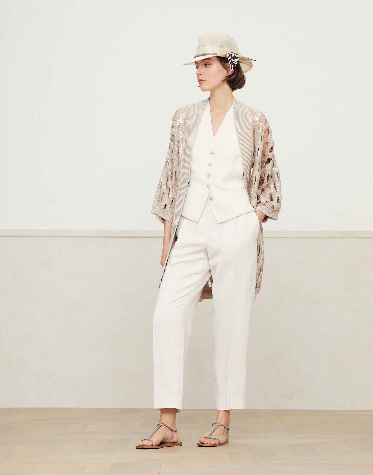 Brunello Cucinelli o1y0725 Cardigan in Beige Size XS / US 0-2 / IT 36-38 - 5 Thumbnail
