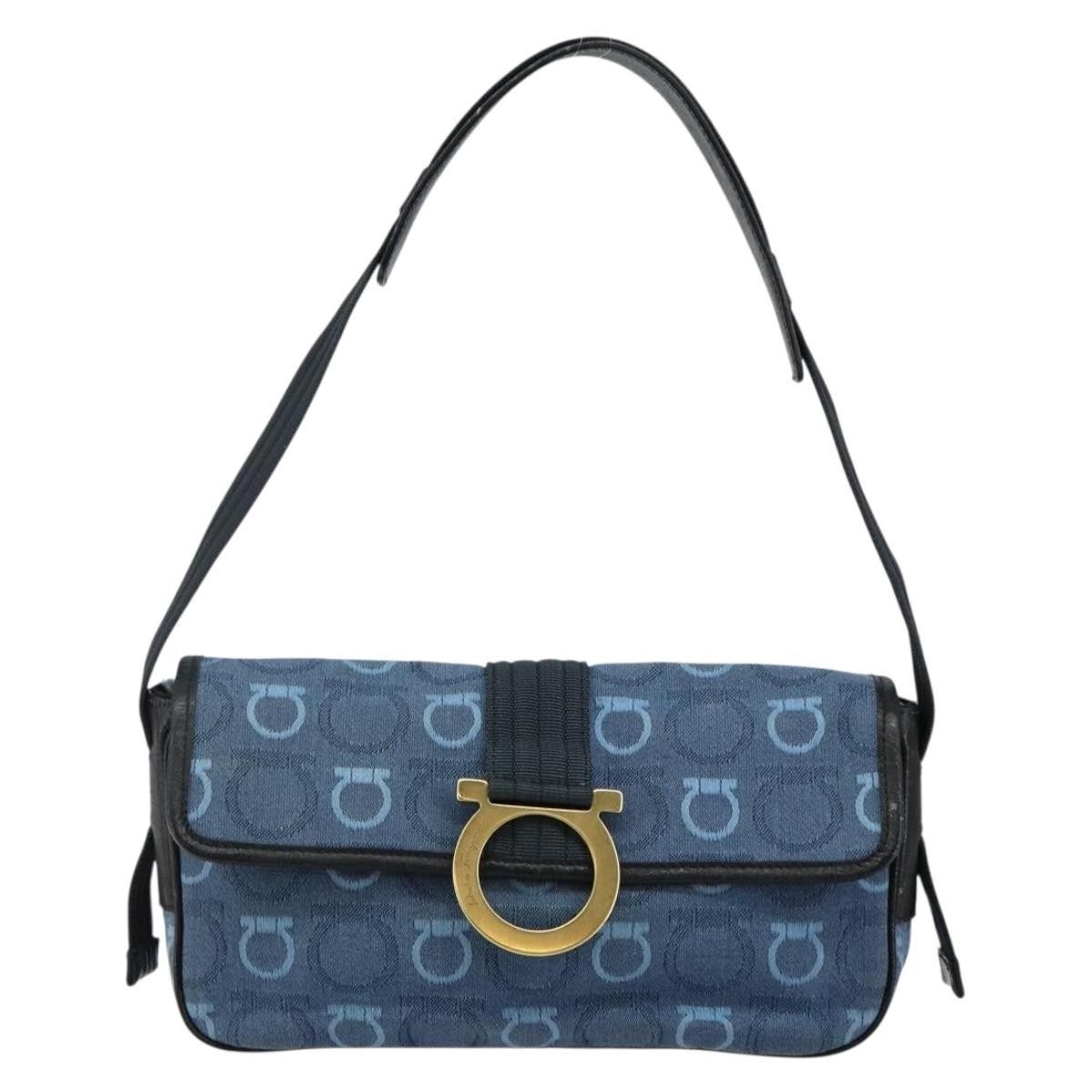 Salvatore Ferragamo Gancini Shoulder Bag Canvas