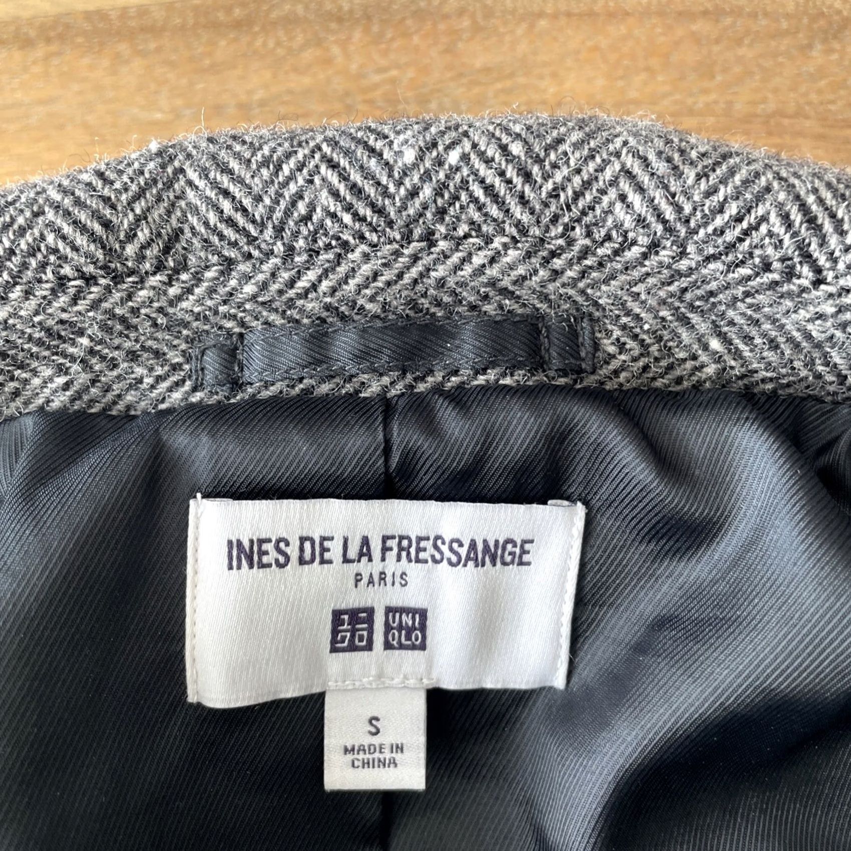 Uniqlo Uniqlo Blazer Womens S Tweed Herringbone Wool Blend Notch Lapel Regular Jacket Size S / US 4 / IT 40 - 3 Thumbnail