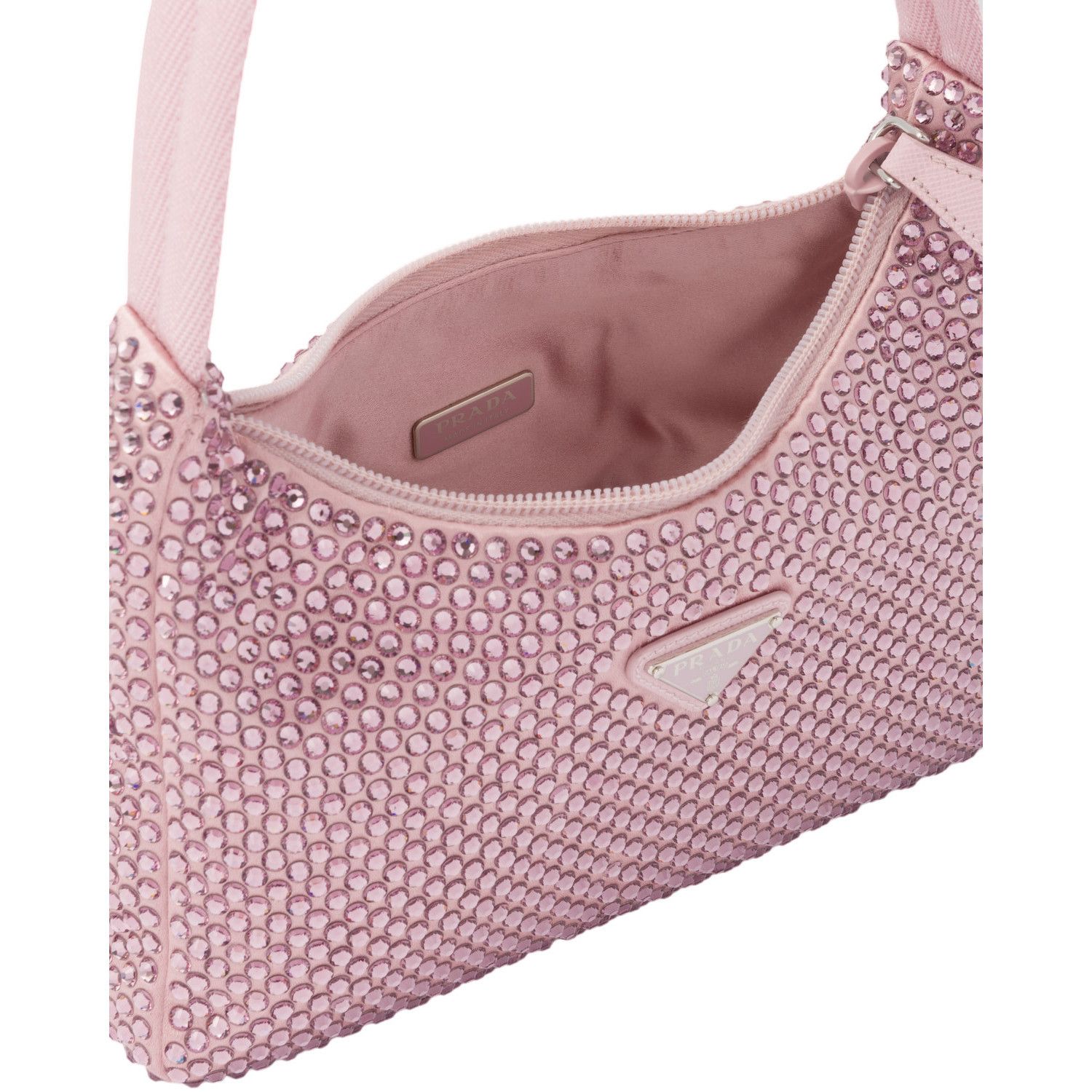 Prada PRADA Re-Edition $2350 Albaster Pink Crystals Satin Mini Top Size ONE SIZE - 4 Thumbnail