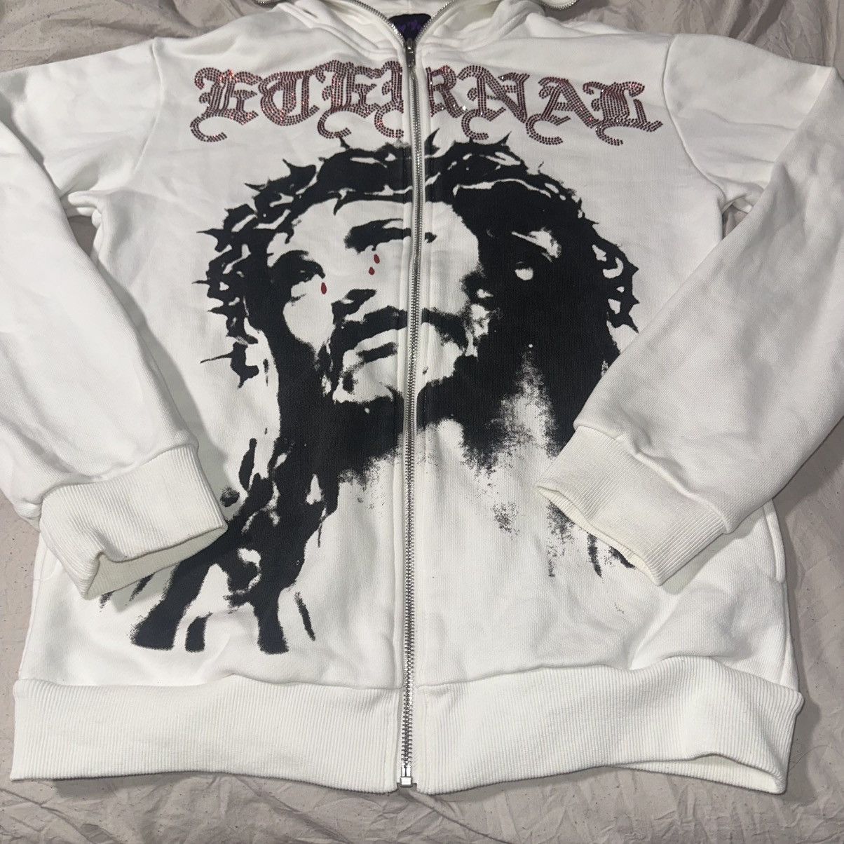 Eternal Eternal Artwear Cry of Christ Jesus Full Zip Up White Hoodie Size US S / EU 44-46 / 1 - 2 Thumbnail