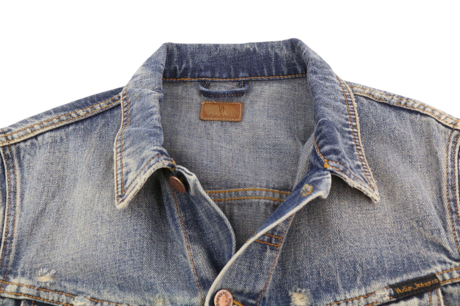 Nudie Jeans BILLY M Shimmering Indigo Button-Up Ripped Denim 85888 Size US M / EU 48-50 / 2 - 3 Thumbnail