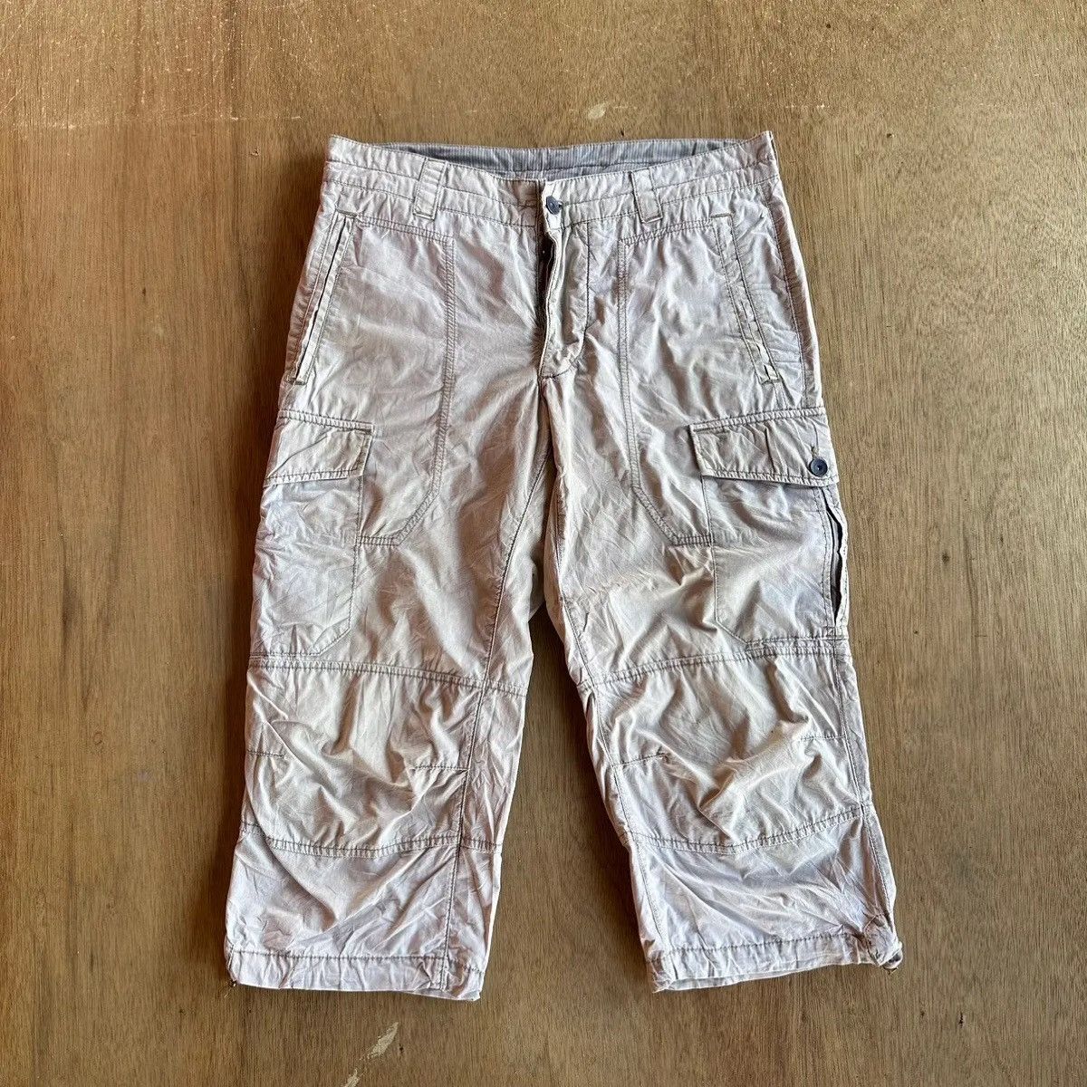 Napapijri VINTAGE NAPAPIJRI GEOGRAPHIC TROUSERS BUTTON FLY CROP CARGO Size US 33 - 1 Thumbnail