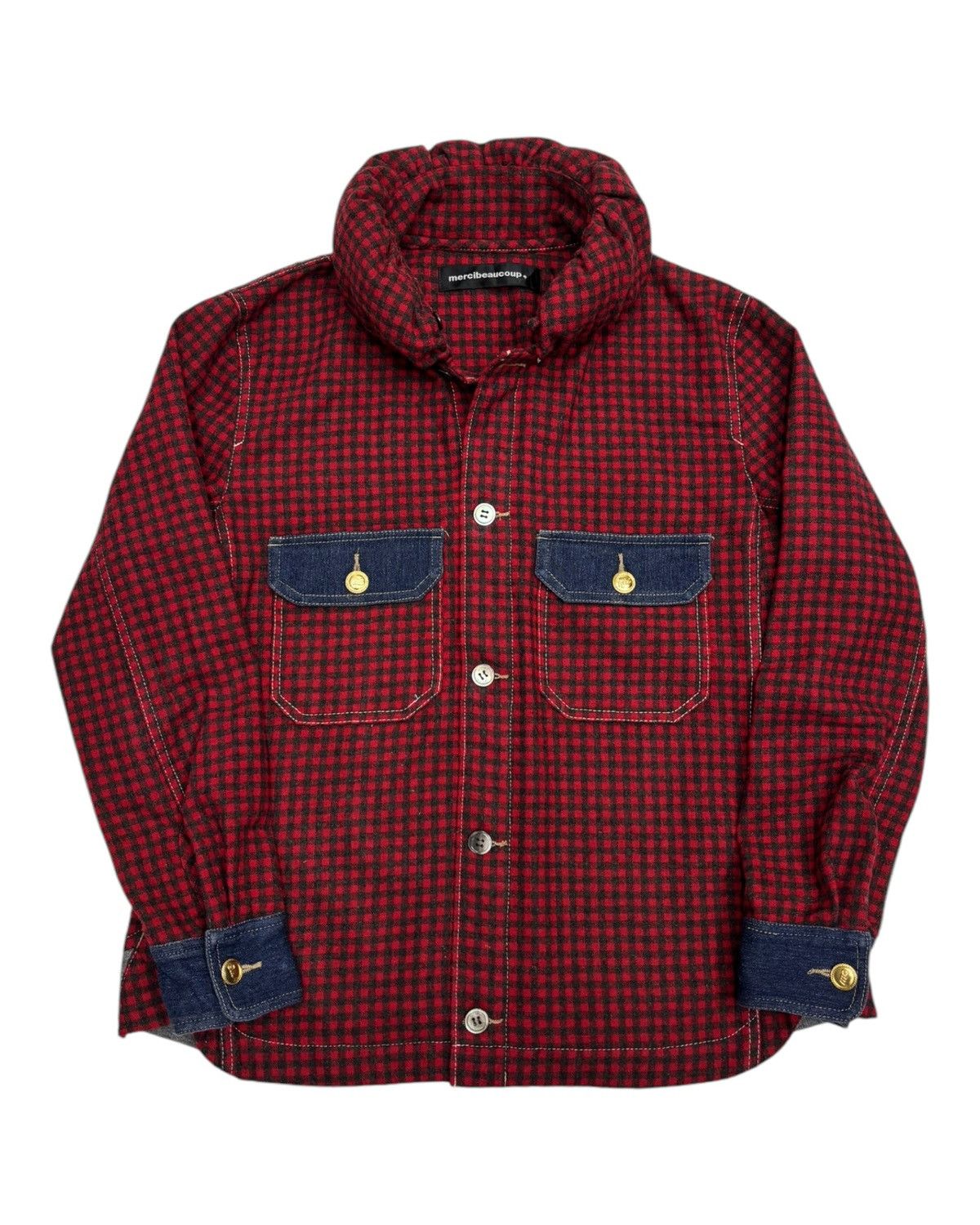 Issey Miyake × mercibeaucoup ISSEY MIYAKE CAULIFLOWER MERCIBEAUCOUP WOOL DENIM SHIRT Size US M / EU 48-50 / 2 - 1 Thumbnail