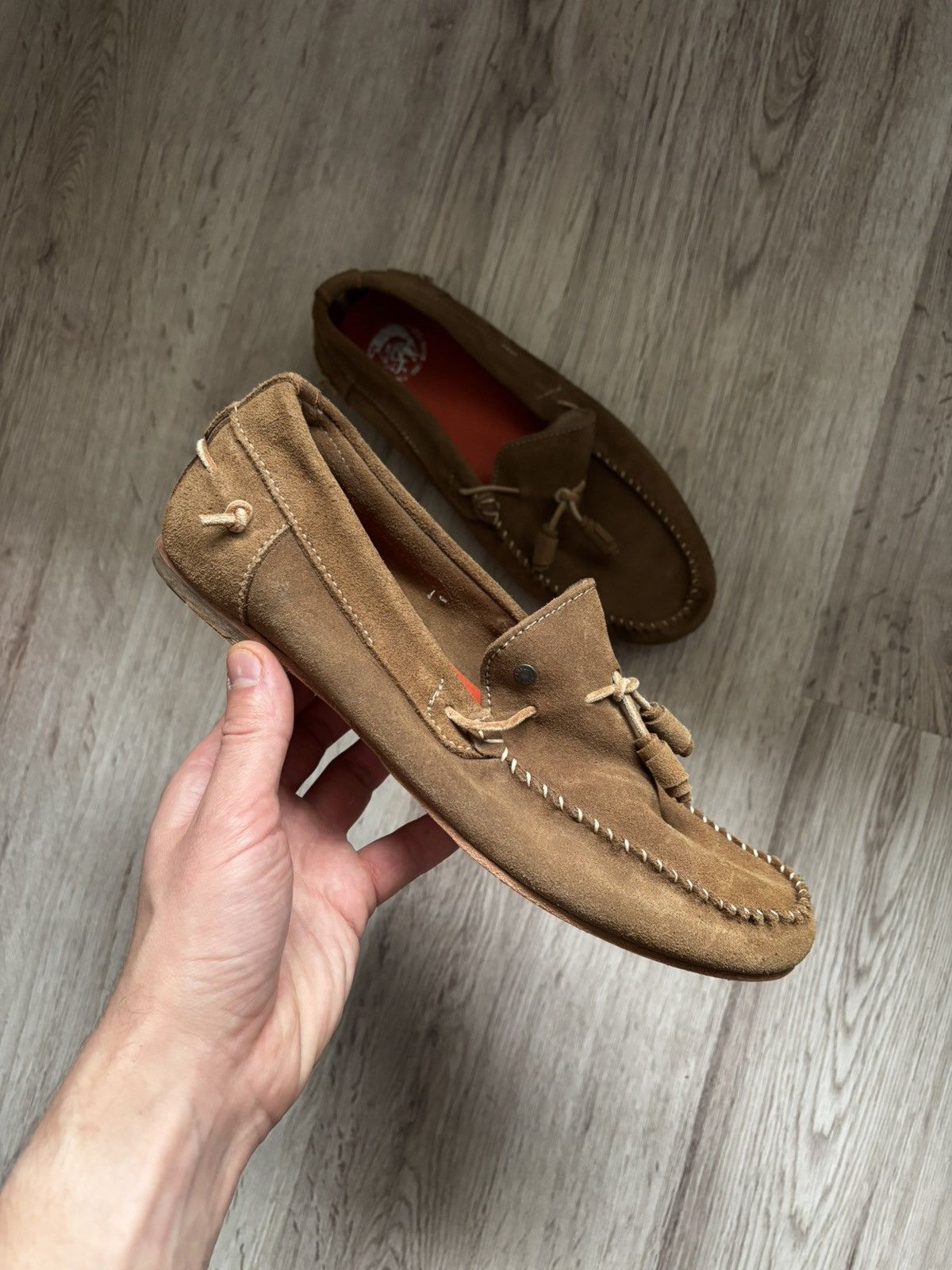 Diesel Diesel Men’s Brown Suede Leather Driving Loafers Tassel Size US 8 / EU 41 - 2 Thumbnail