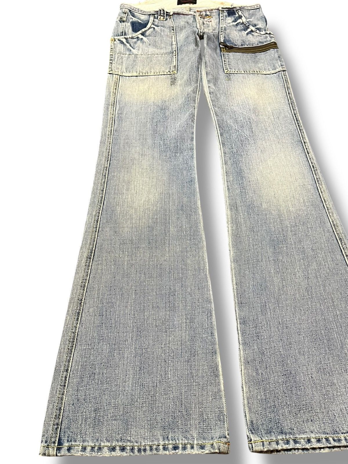 Japanese Brand Vintage Sweet Camel Flare Bootcut Buckle Belt Denim Size US 29 - 3 Thumbnail