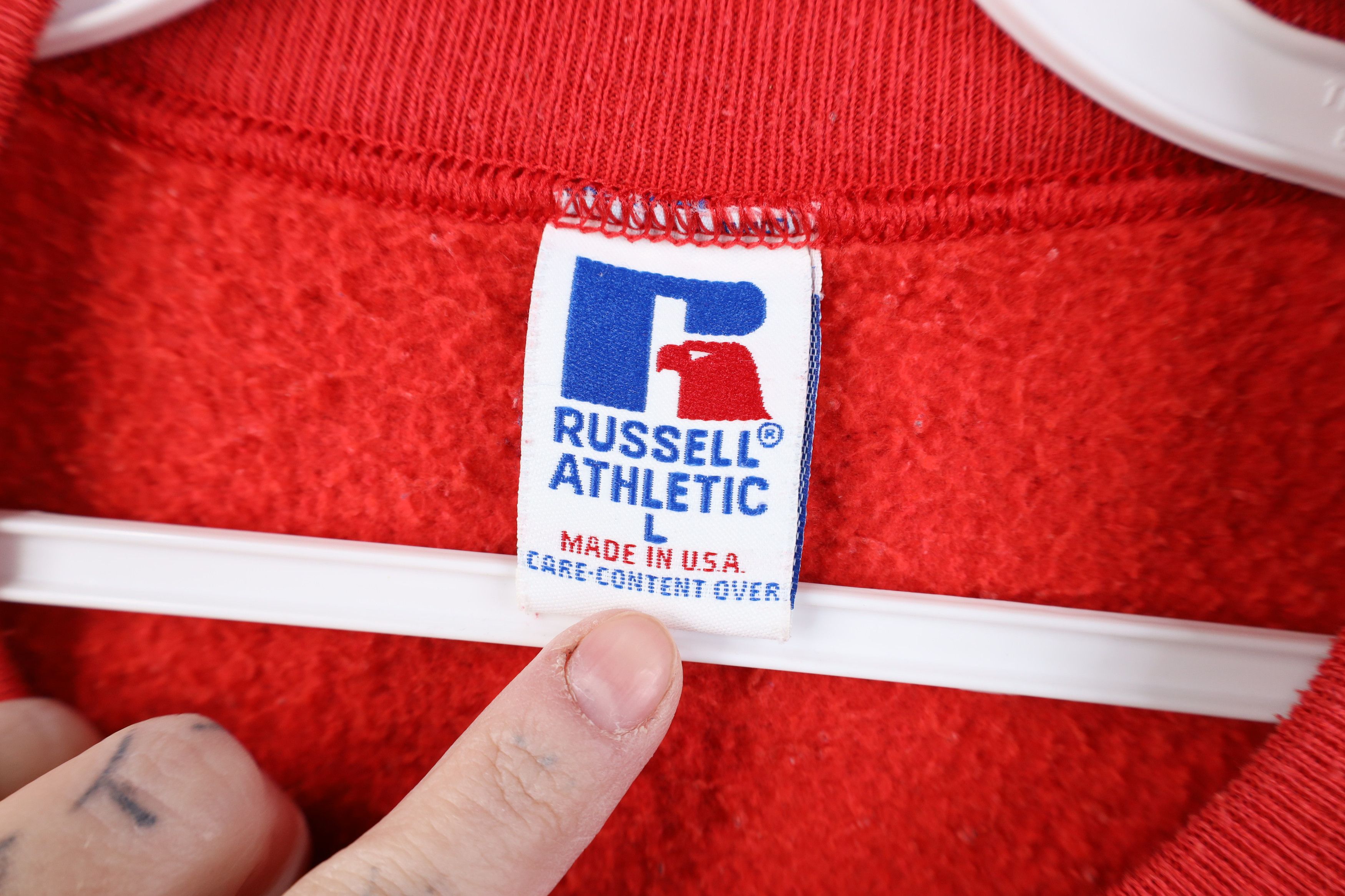 Russell Athletic Vintage 90s Russell Athletic Basketball Sweatshirt Red USA Size US L / EU 52-54 / 3 - 7 Thumbnail