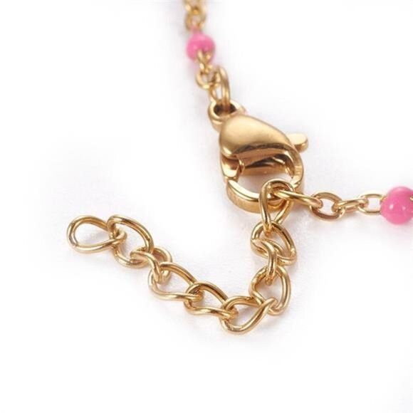 Other Pink Evil Eye Bracelet Enamel Adjustable Lobster Clasp Size ONE SIZE - 3 Thumbnail