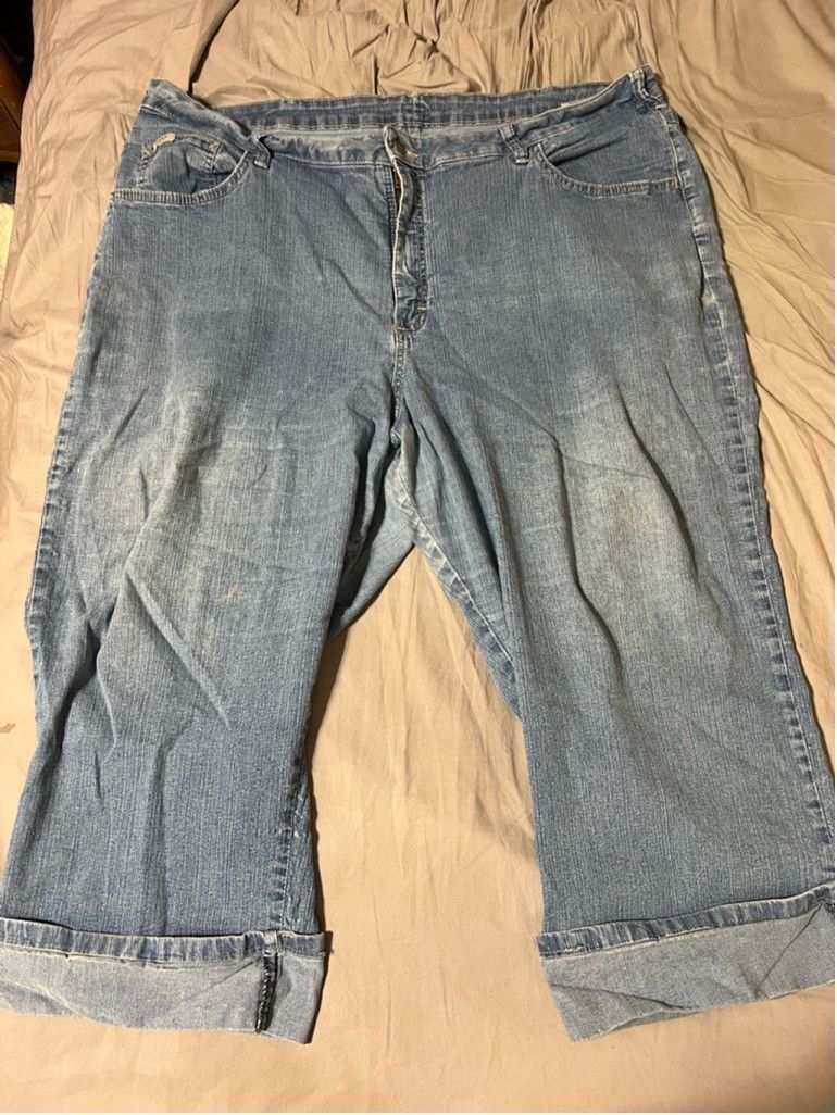 Lee Women's Riders by Lee Capri Jeans Size 24W Blue Denim Size 42" / US 20 - 1 Thumbnail