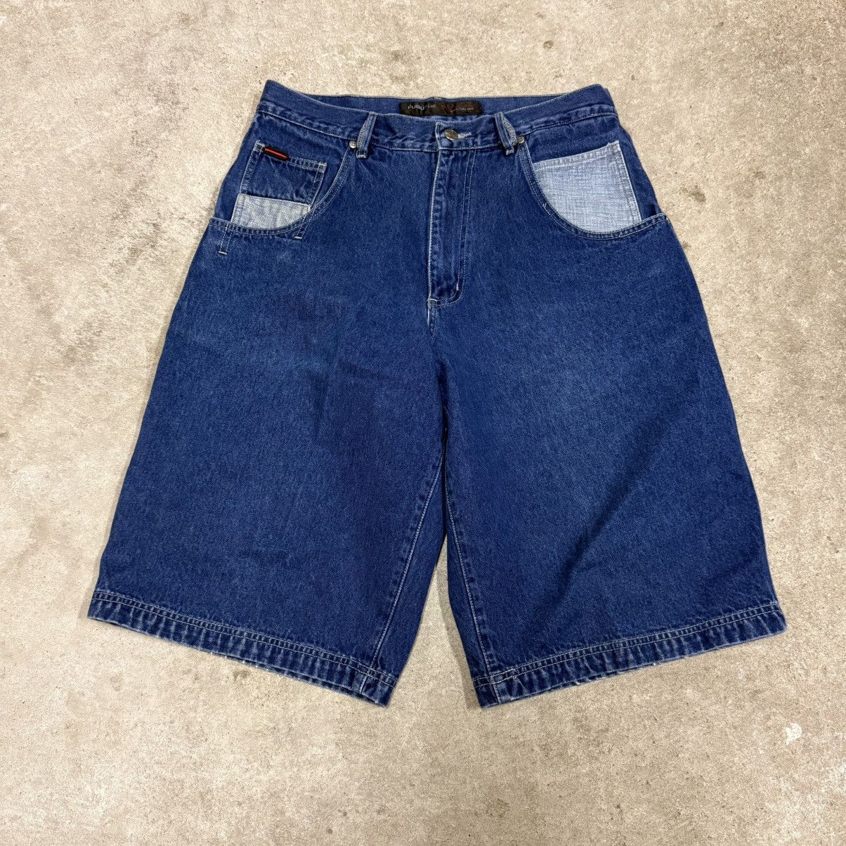 Fubu Vintage Y2K FUBU Baggy Blue Denim Shorts JNCO Style Size US 34 / EU 50 - 2 Thumbnail