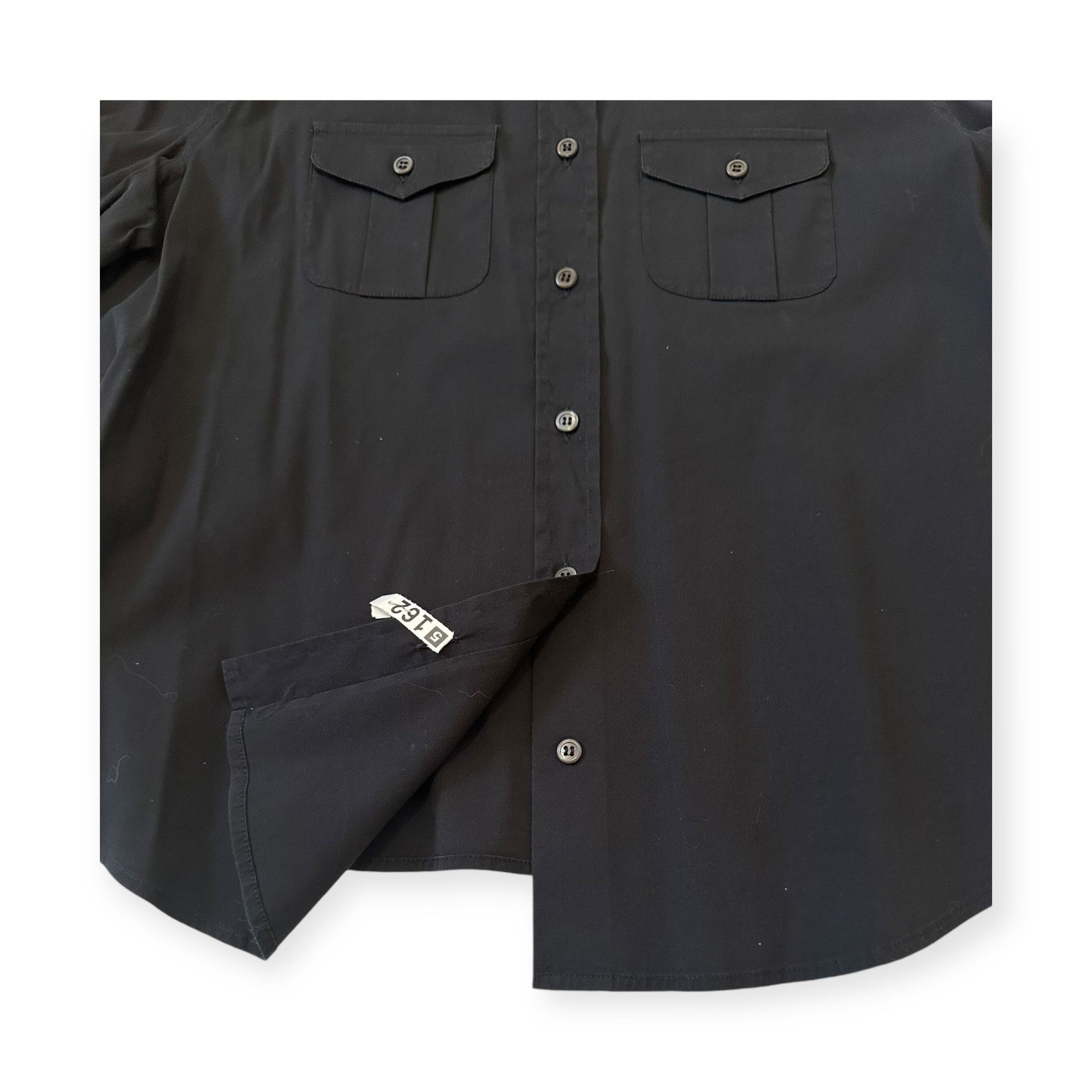 Prada Black Stretch Cotton Shirt Epaulettes Made in Italy,