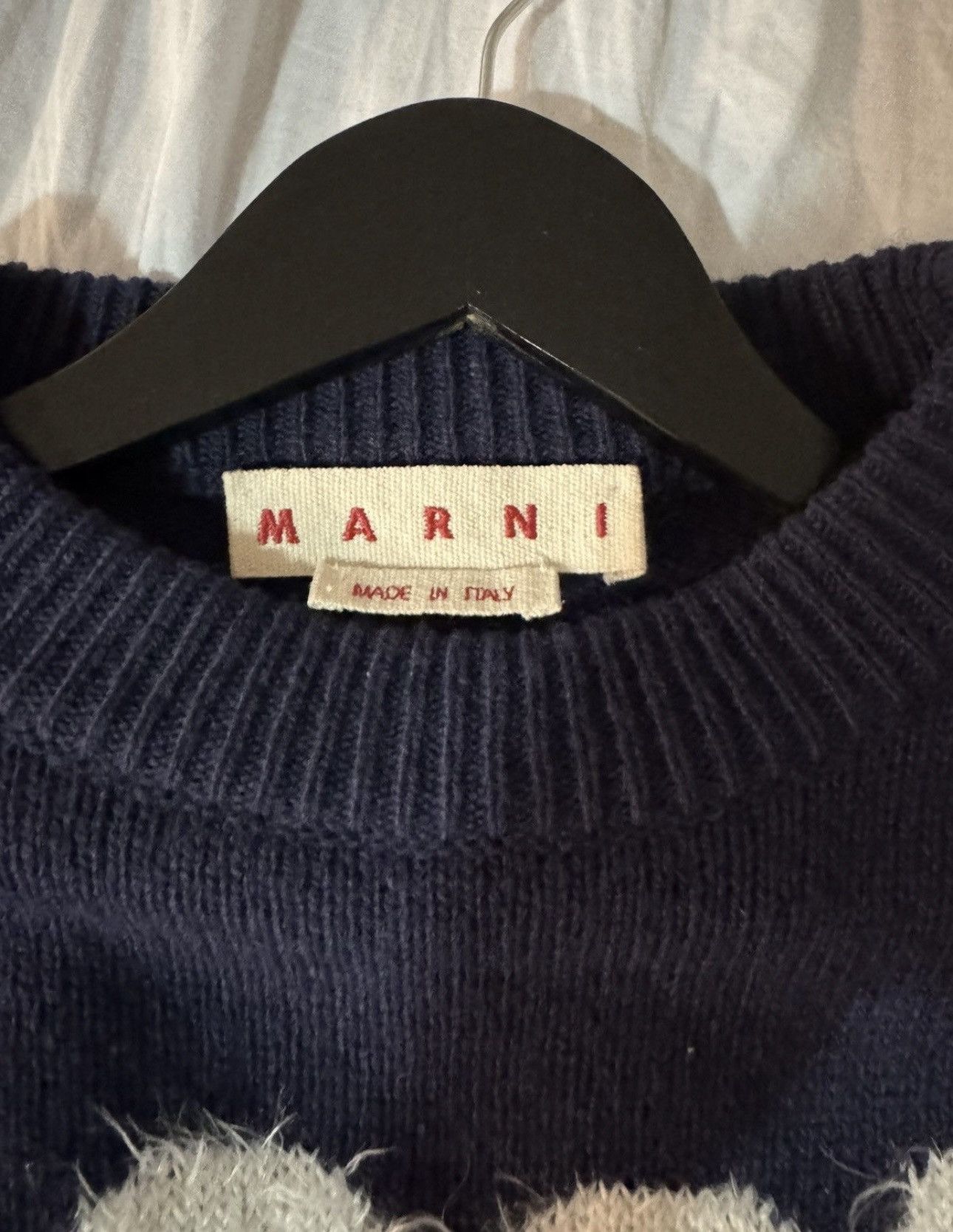 Marni Marni navy mohair logo sweater Size US M / EU 48-50 / 2 - 5 Thumbnail