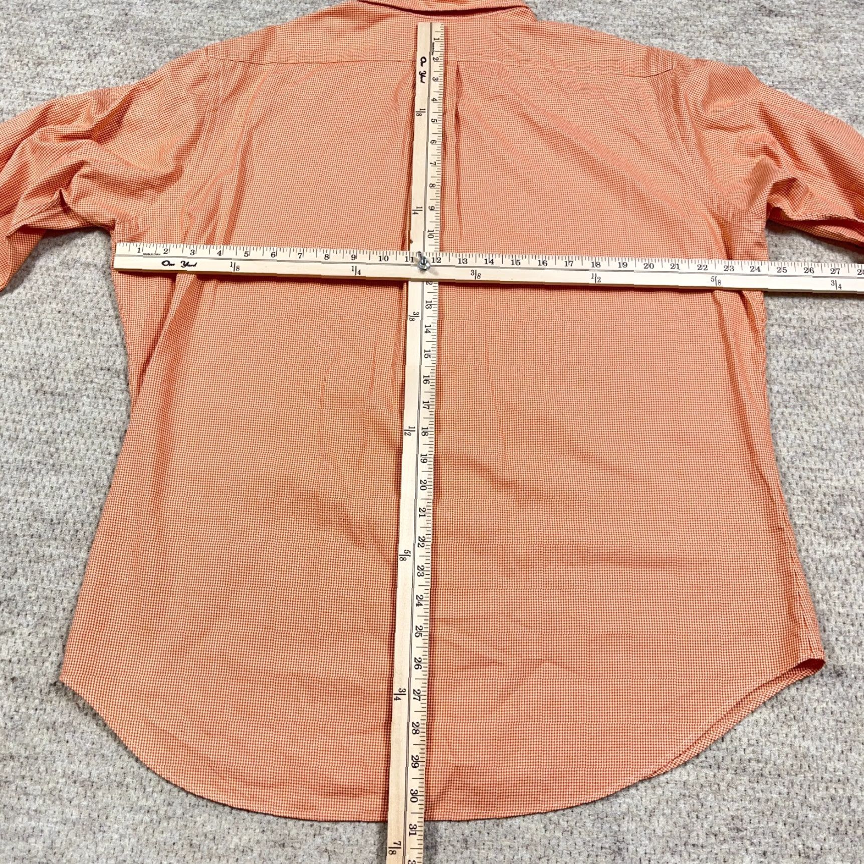 Ralph Lauren Ralph Lauren Shirt Men Large Orange Houndstooth Plaid Button-Up Classic Fit Dres Size 42R - 6 Thumbnail
