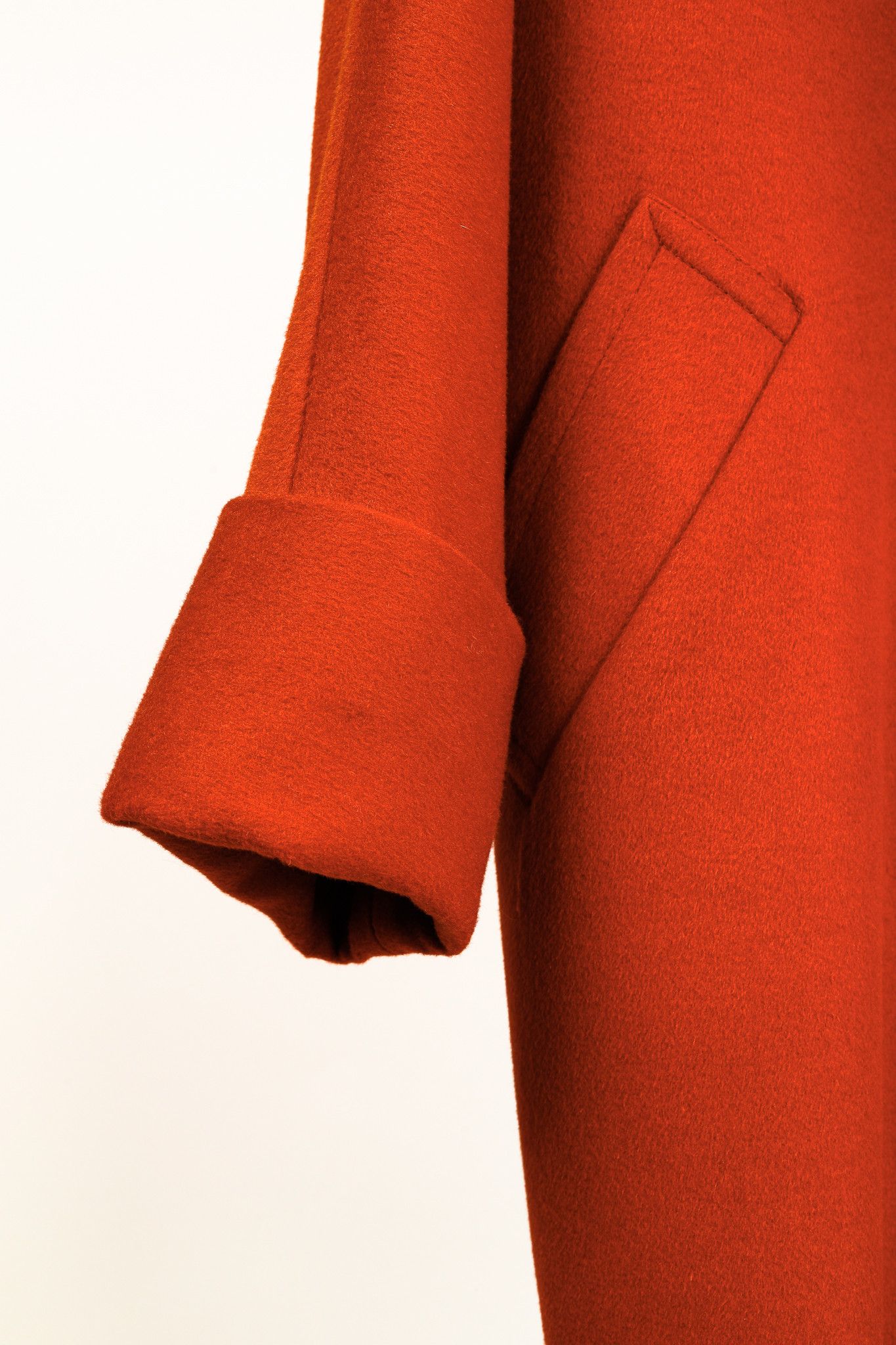 Other Tavan & Mitto Red Wool Shawl Collar Kimono-Sleeve Midi Coat Size S / US 4 / IT 40 - 6 Thumbnail