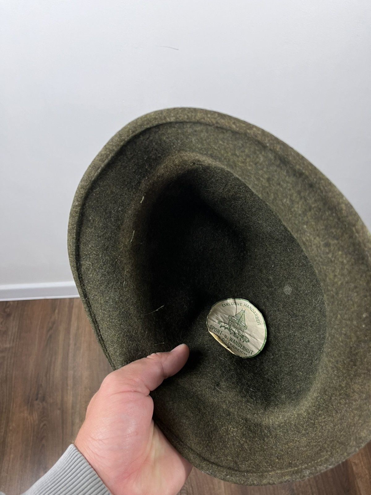 Vintage Vintage Austrian Wool Felt Alpine Hat Green Loden Style Size ONE SIZE - 11 Thumbnail