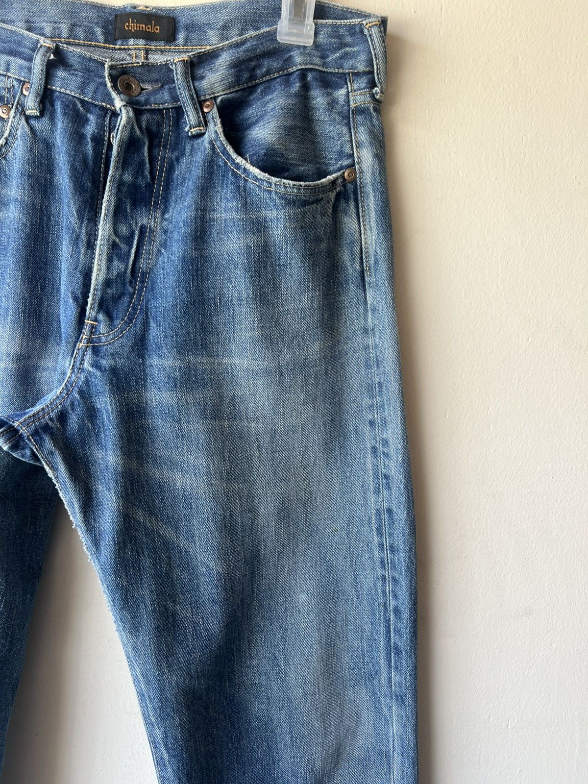 Chimala Chimala Japan Distressed Faded Denim Selvedge Jeans Size US 31 - 17 Thumbnail