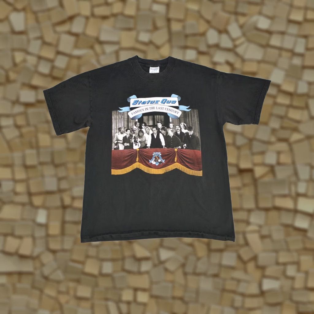 Vintage VINTAGE Screen Stars Status Quo Famous in the Last Century Tour 2000 Tee Mens L Black Shirt T-Shirt Modern Retro Rock Band Activewear Shirt Size US L / EU 52-54 / 3 - 1 Thumbnail