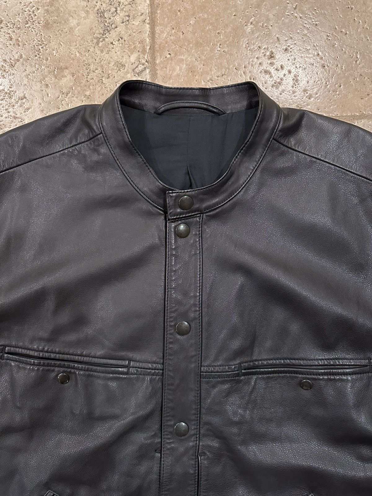 Lemaire Lemaire Stand Collar Blouson Soft Nappa Leather Black Jacket Size US XL / EU 56 / 4 - 10 Thumbnail