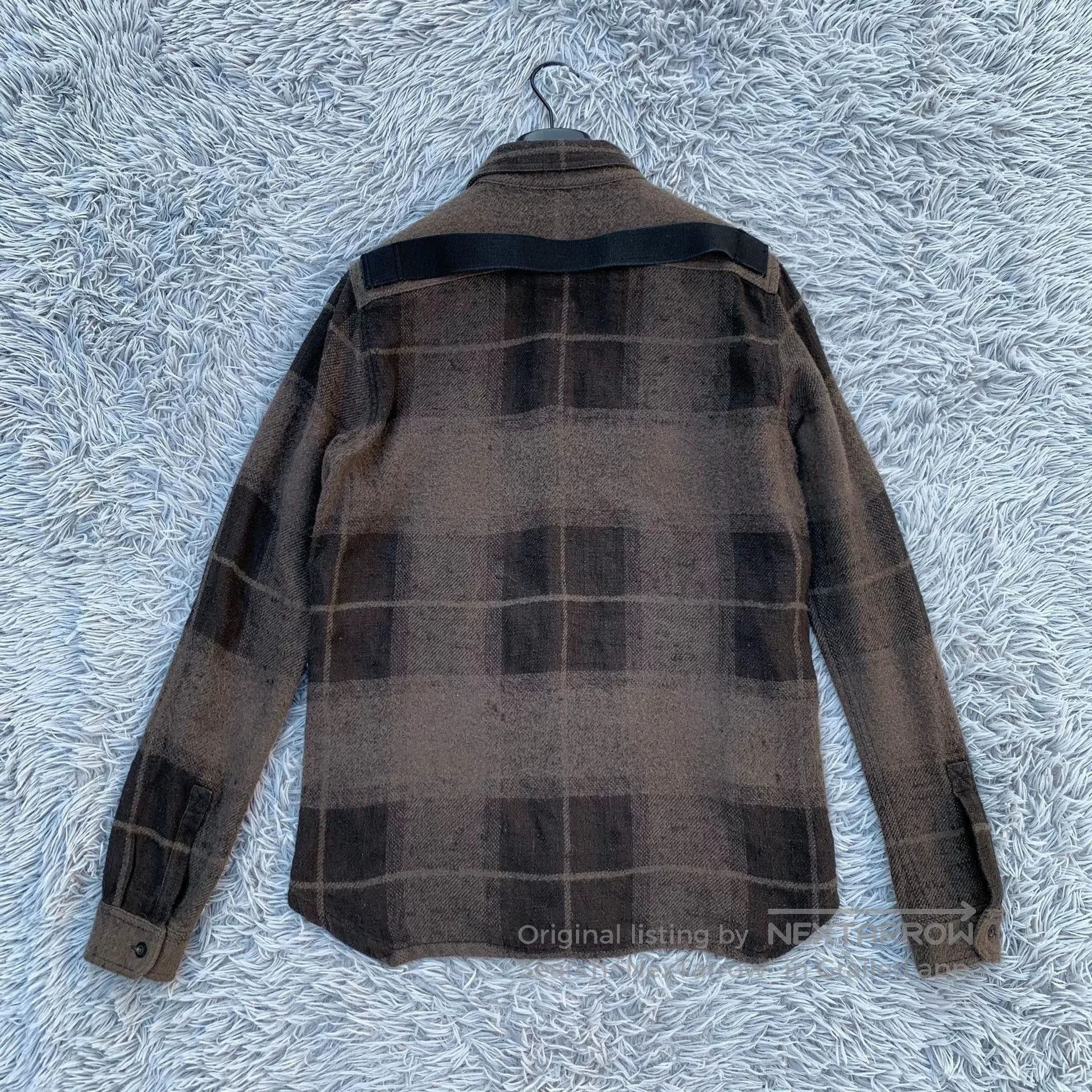 Rick Owens Rick Owens Brown Plaid Wool Shirt. Size US M / EU 48-50 / 2 - 3 Thumbnail