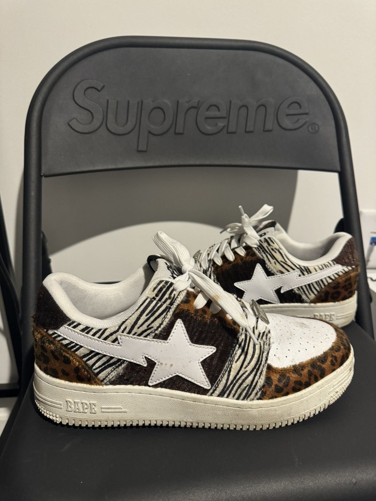 image of Animal Mix Bape Sta Low Shoes in Orange, Men's (Size 10)