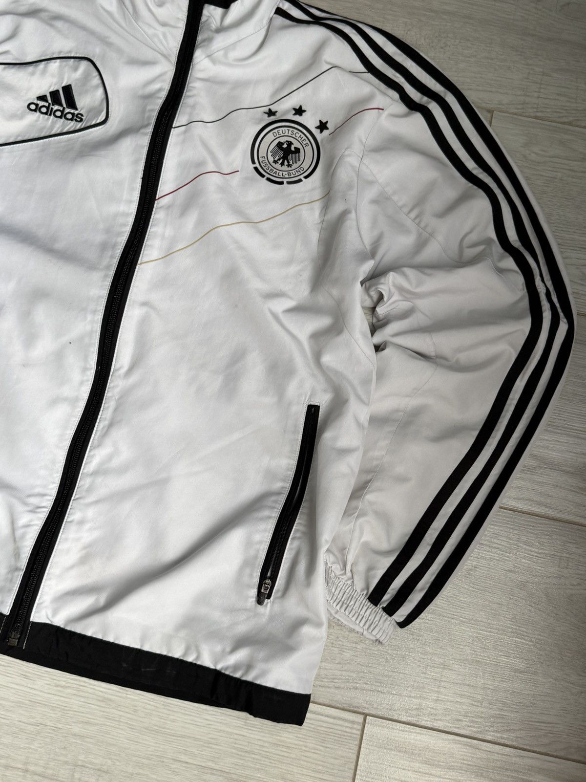 Adidas Adidas Germany DFB Soccer Track Jacket White Black Stripes Size US M / EU 48-50 / 2 - 2 Thumbnail