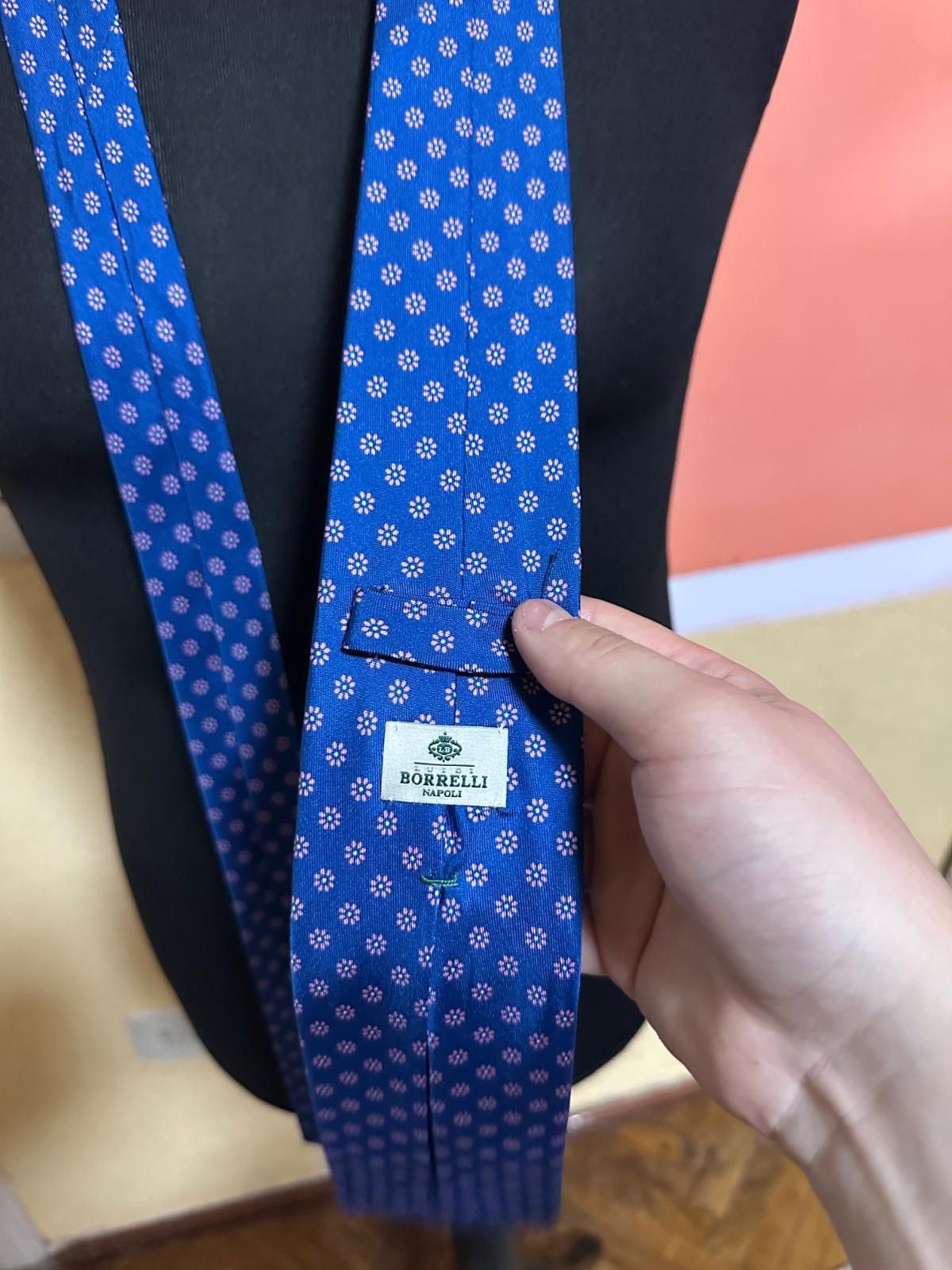 Luigi Borrelli Borrelli Napoli Blue Floral Silk Tie Size ONE SIZE - 5 Thumbnail