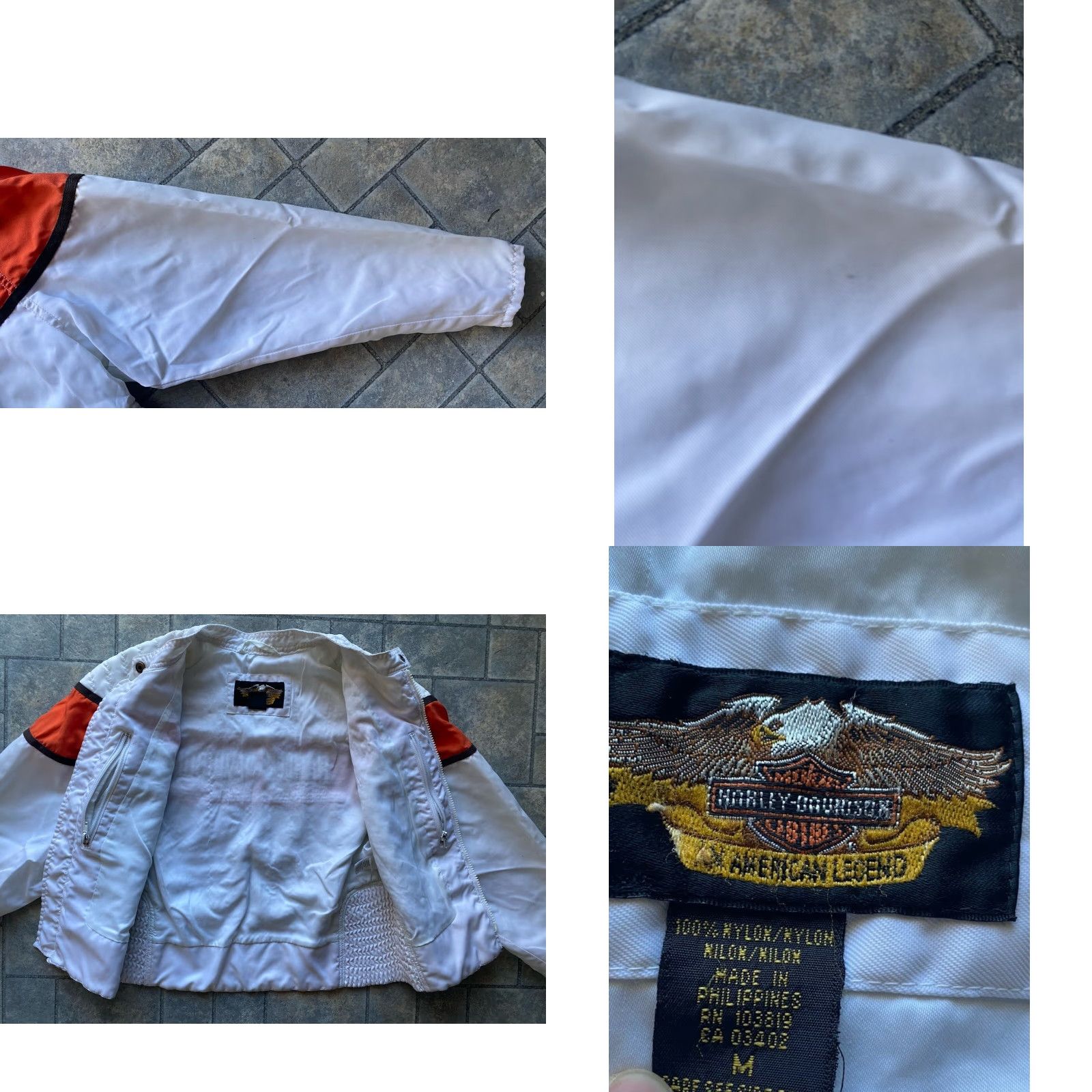 Harley Davidson Harley-Davidson Jacket Women’s M Full Zip Cropped White Orange Black Multicolor Racing Jacket M Women Size M / US 6-8 / IT 42-44 - 8 Thumbnail