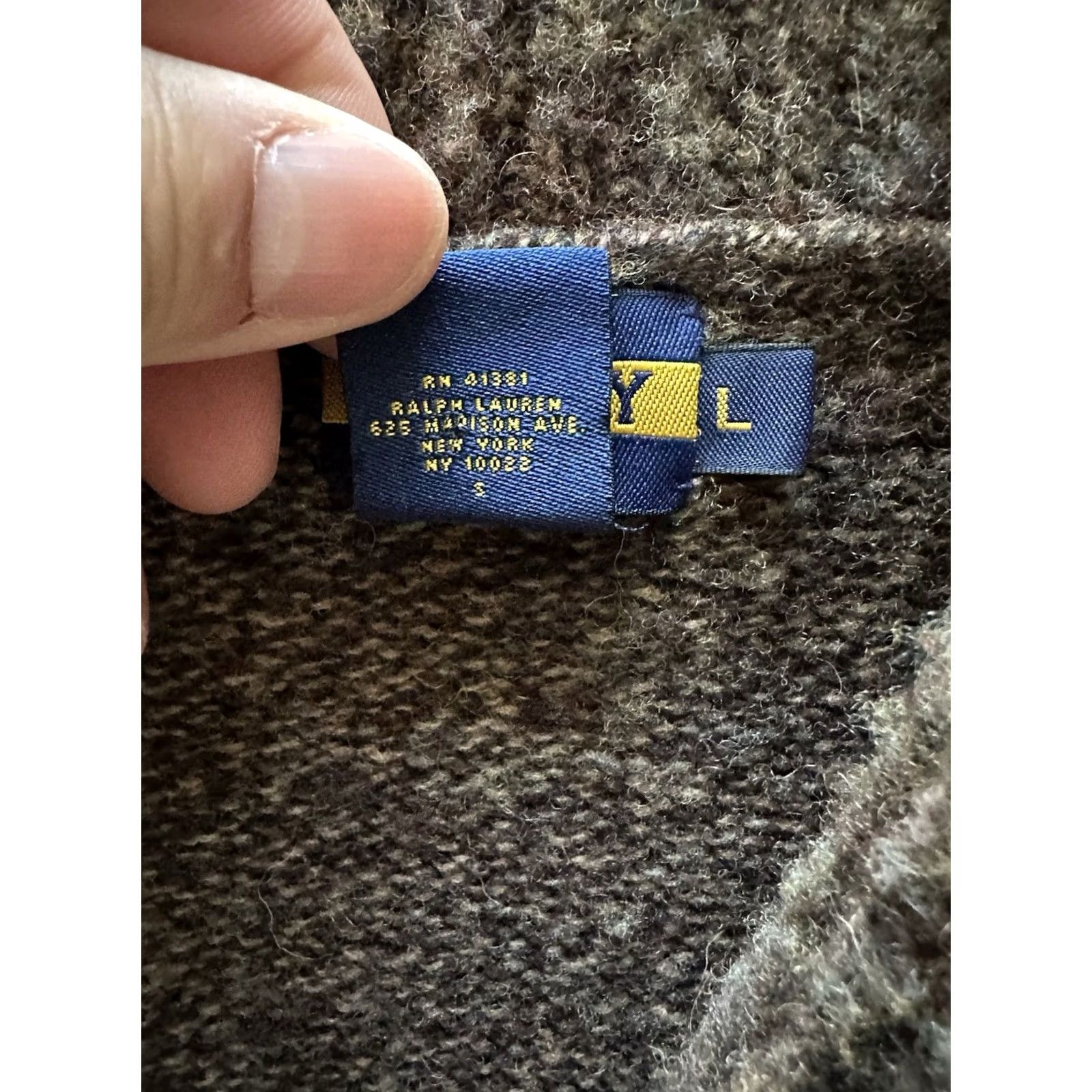 Ralph Lauren VINTAGE Womens Rugby Ralph Lauren Cardigan Wool Shawl Sleeve Long Pockets Leather Football Buttons Brown 100% Wool Medium NEW Size M / US 6-8 / IT 42-44 - 5 Thumbnail