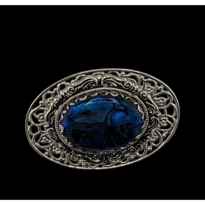 Other Vintage Mermaidcore Blue Mother Of Pearl Brooch With Silver Size ONE SIZE - 3 Thumbnail