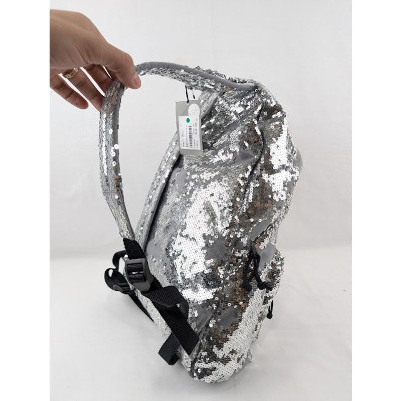 Balenciaga o1rshd1 Size: OS/Sequin Embroidered Nylon EX Backpack Silver Size ONE SIZE - 13 Thumbnail