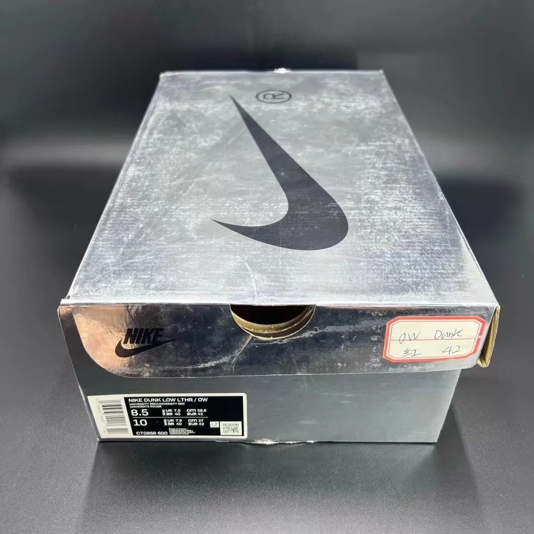 Off-White Off-White x Nike Dunk gray red 42 stars intact box & extras Size US 9 / EU 42 - 9 Thumbnail
