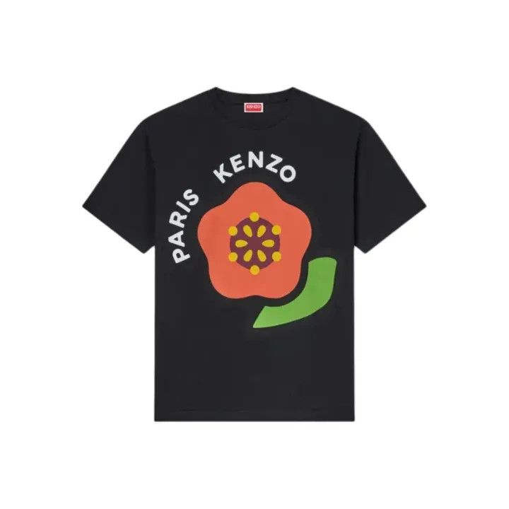 Kenzo Kenzo Black Logo Print Short Sleeve T-shirt 0079 Size US XL / EU 56 / 4 - 1 Thumbnail