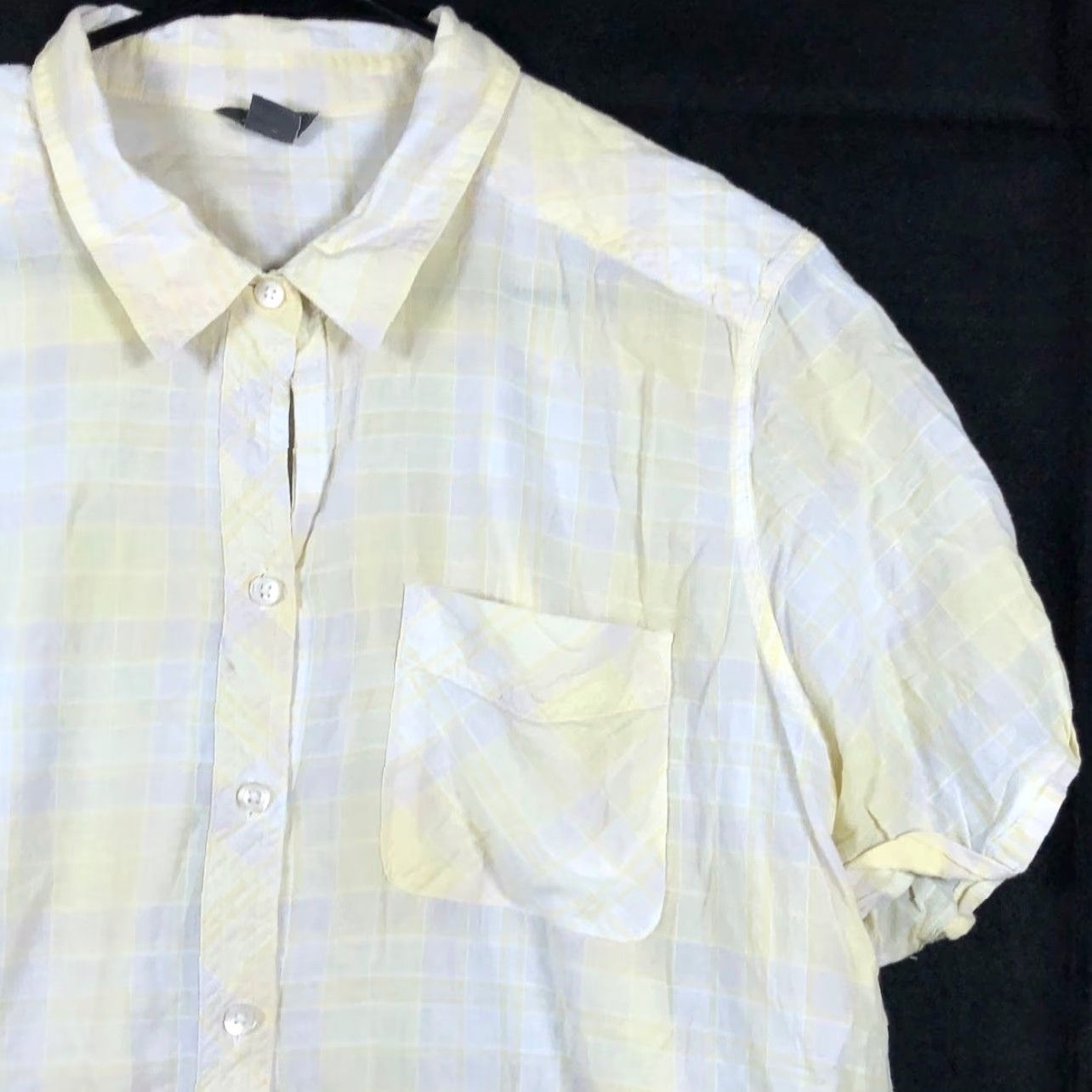 Eddie Bauer Eddie Bauer Womens Shirt Yellow Plaid Collared Button-Down Stretch 2XL Short Sleeve, Casual, Workwear, All Seasons Size XXL / US 16-18 / IT 52-54 - 5 Thumbnail