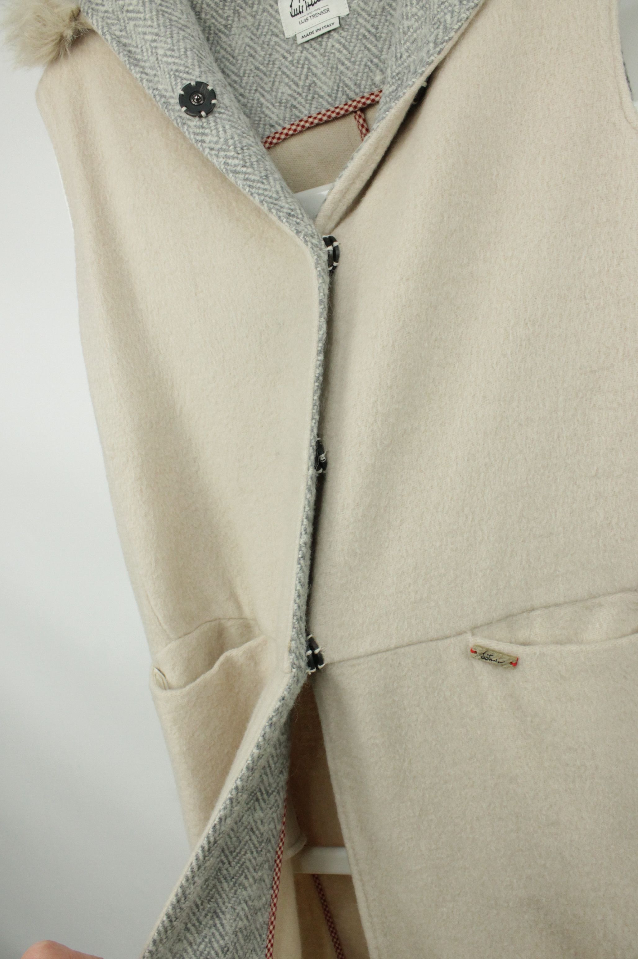 Other Luis Trenker Mohair Wool Hood Fur Sleeveless Coat Size M / US 6-8 / IT 42-44 - 6 Thumbnail