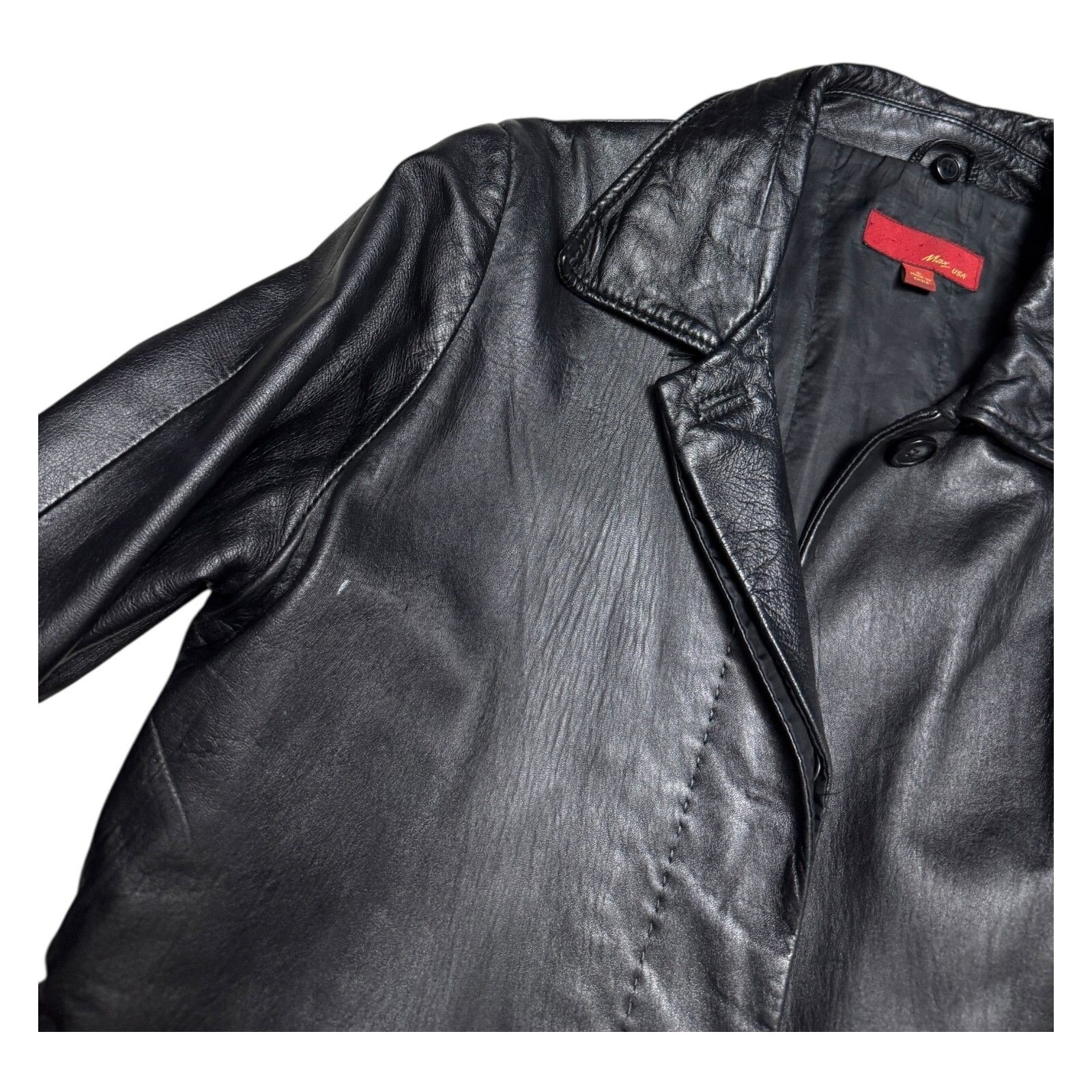 Leather MAX USA GENUINE LEATHER Business Casual Jacket Coat Large Size L / US 10 / IT 46 - 7 Thumbnail