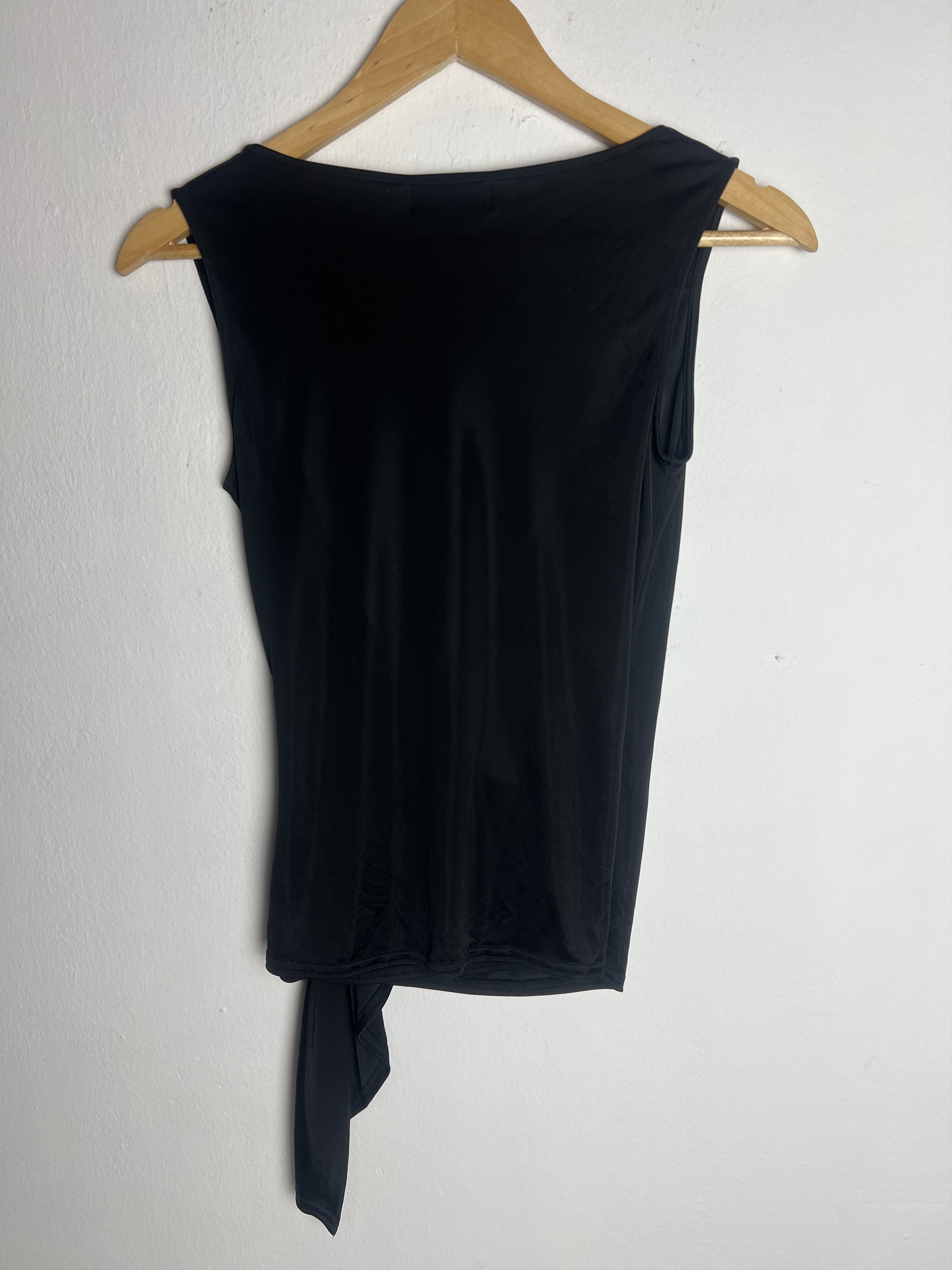 Michel Klein Michel Klein Black Sleeveless Top with Ruched Drape Size XS / US 0-2 / IT 36-38 - 2 Thumbnail