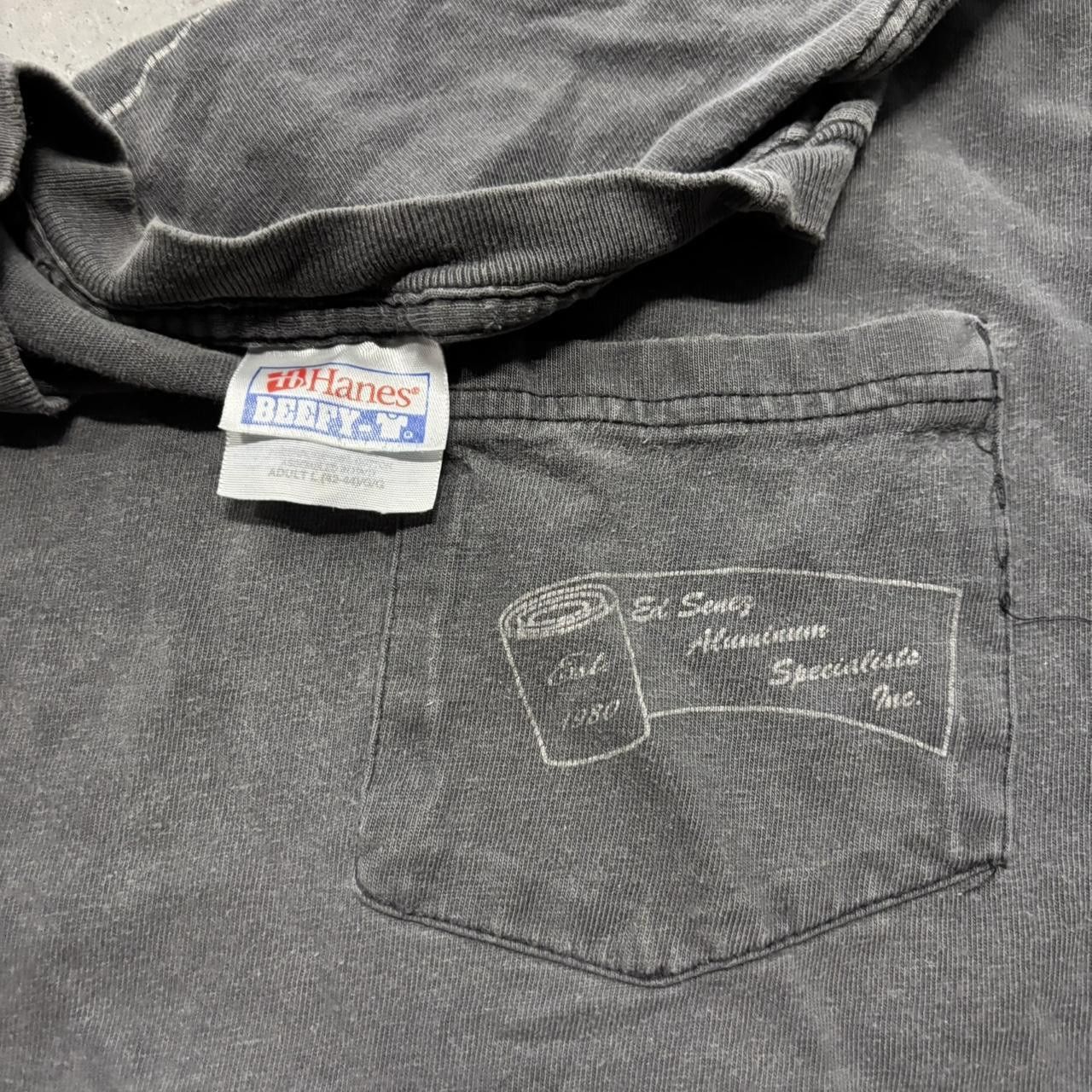Japanese Brand × Vintage Crazy Vintage 90s Faded Black Streetwear Essential Pocket Tee! Size US L / EU 52-54 / 3 - 5 Thumbnail