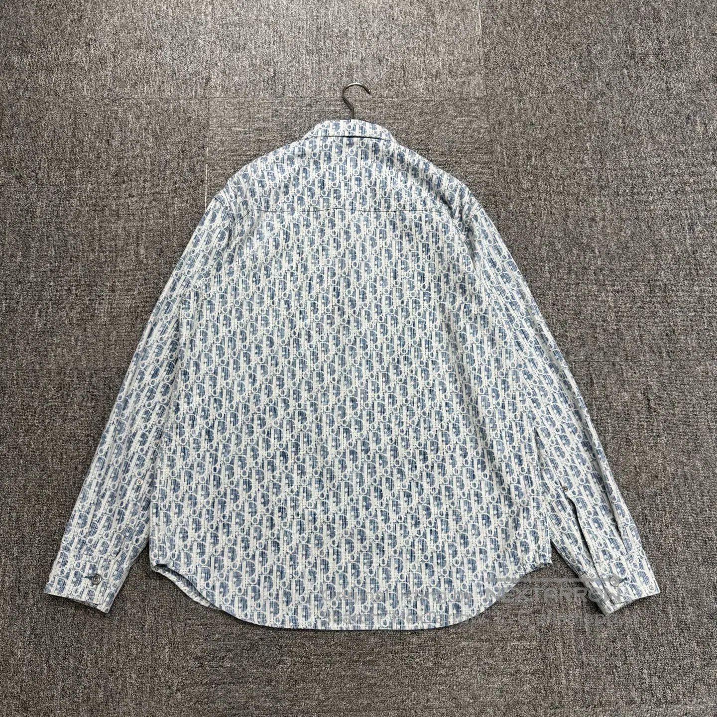 Dior Blue Patterned Long-Sleeve Button-Up Shirt. Size US M / EU 48-50 / 2 - 5 Thumbnail