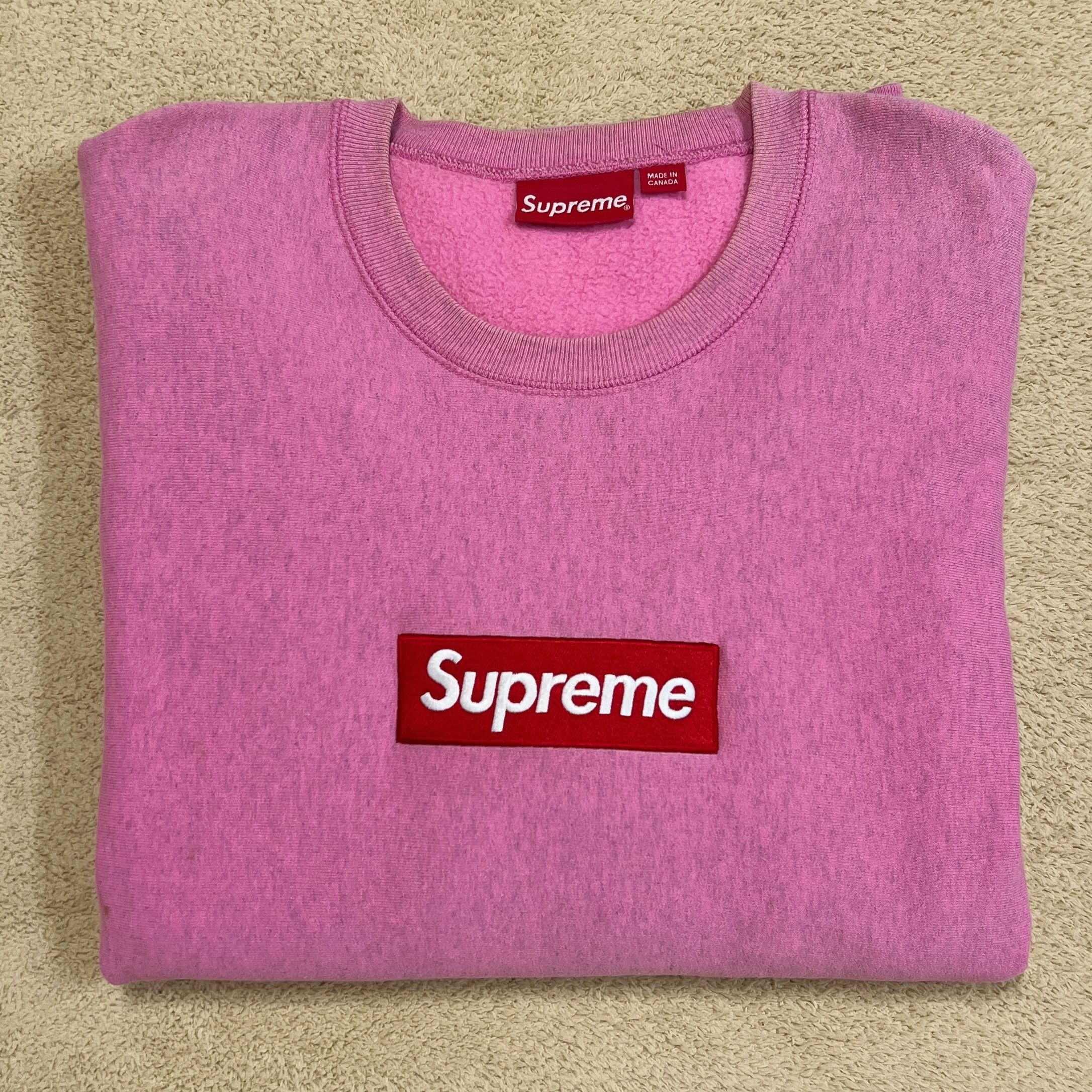 Supreme Supreme 15FW Box Logo CrewNeck Heather Pink Size US XL / EU 56 / 4 - 2 Thumbnail