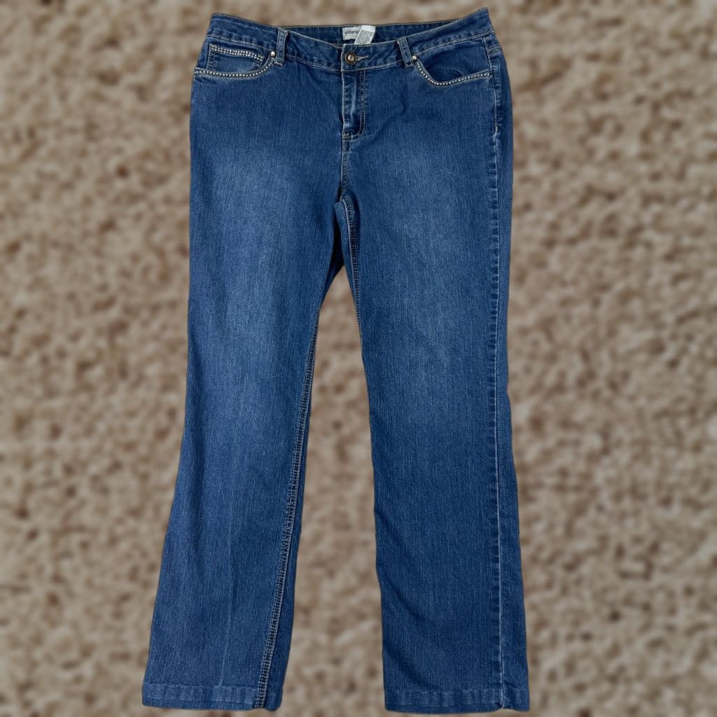 Vintage Glitterscape Jeans Womens 14 Blue Denim Bootcut Costton Blend Mid Rise Size 36" / US 14 / IT 50 - 1 Thumbnail
