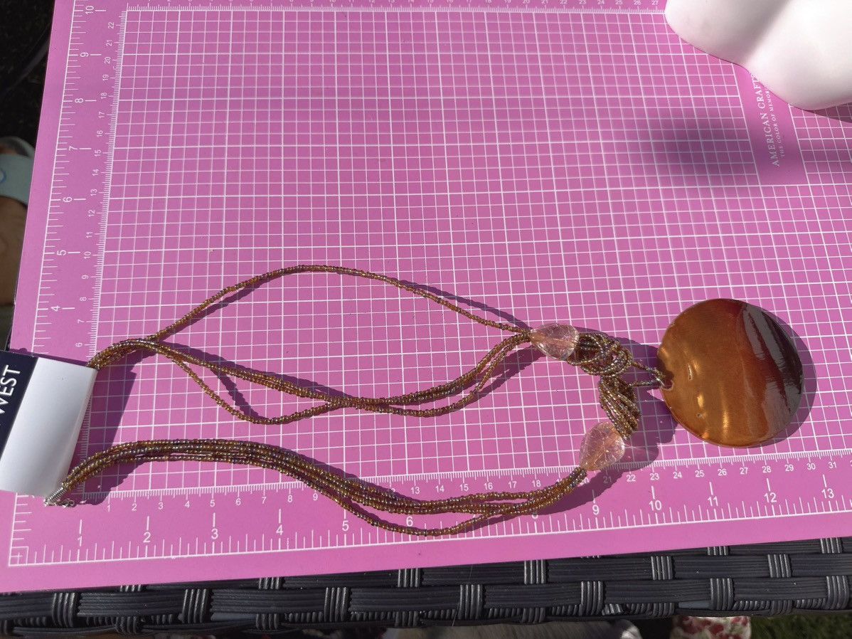 Nine West Nine West beaded real natural shell pendant necklace orange Size ONE SIZE - 6 Thumbnail
