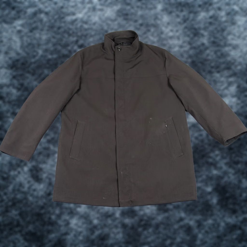 Vintage Sanyo Jacket Mens M Brown Trench Overcoat Polyester Canvas Lined Pockets Casual Fall Winter Regular Long Vintage No Size US M / EU 48-50 / 2 - 1 Thumbnail