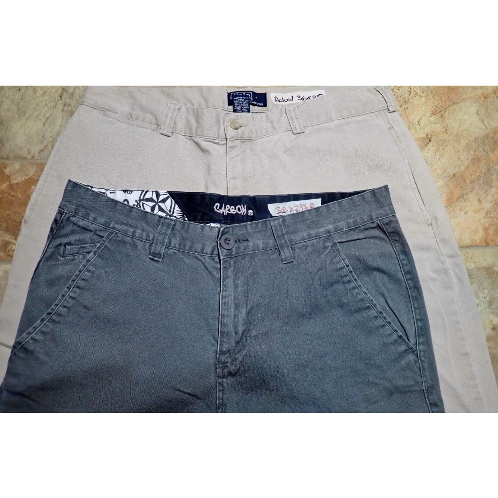 Polo Ralph Lauren VINTAGE Polo Ralph Lauren Men’s Dress/Casual Pants Flat Front Regular Fit 36x29 Khaki Gray Cotton Blend Men's Size US M / EU 48-50 / 2 - 2 Thumbnail