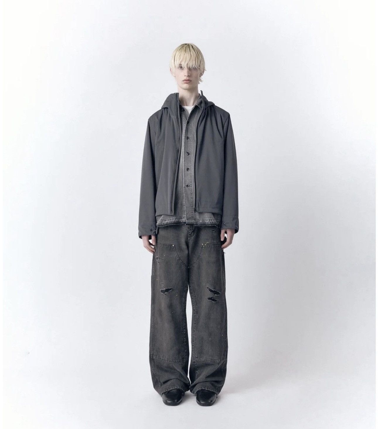 Vuja De GUNTHER DESTROYED DOUBLE-KNEE PANTS IN BRUSHED COTTON Size US 35 - 9 Thumbnail