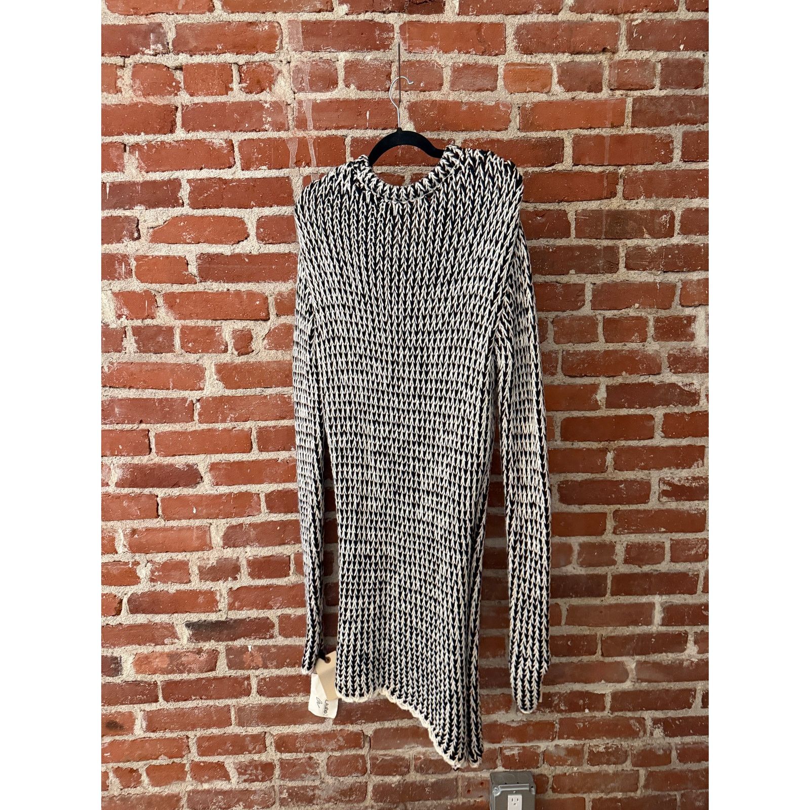 Greg Lauren Greg Lauren Salt & Pepper Long Fisherman Sweater Size L / US 10 / IT 46 - 2 Thumbnail