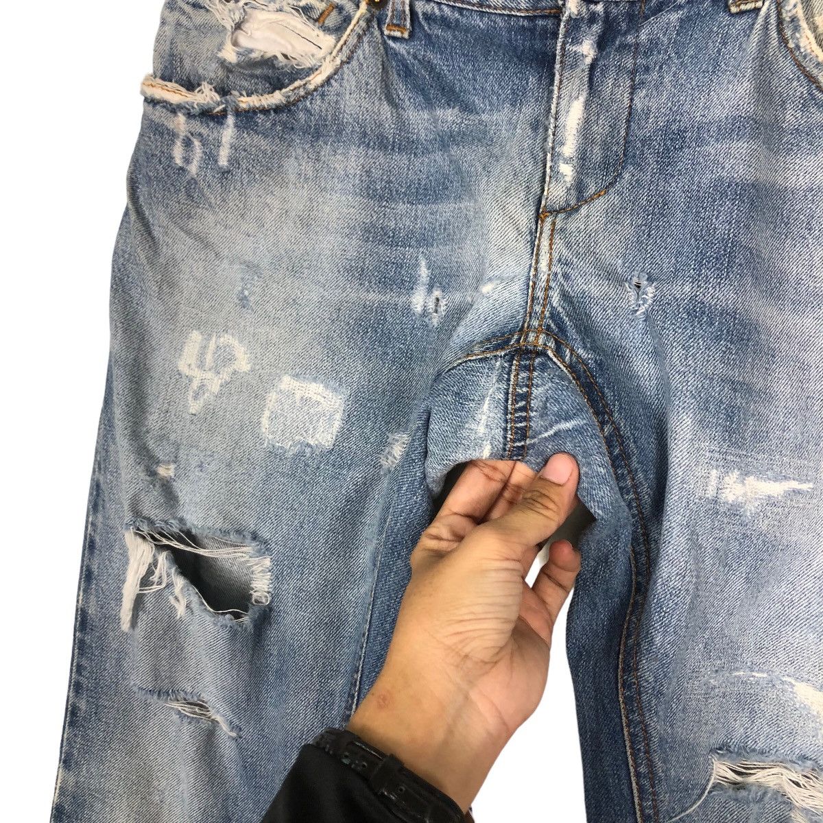 Dolce & Gabbana 🔥Loose Cut Distressed Punk Design Constructed Jeans D&G Size US 34 / EU 50 - 15 Thumbnail