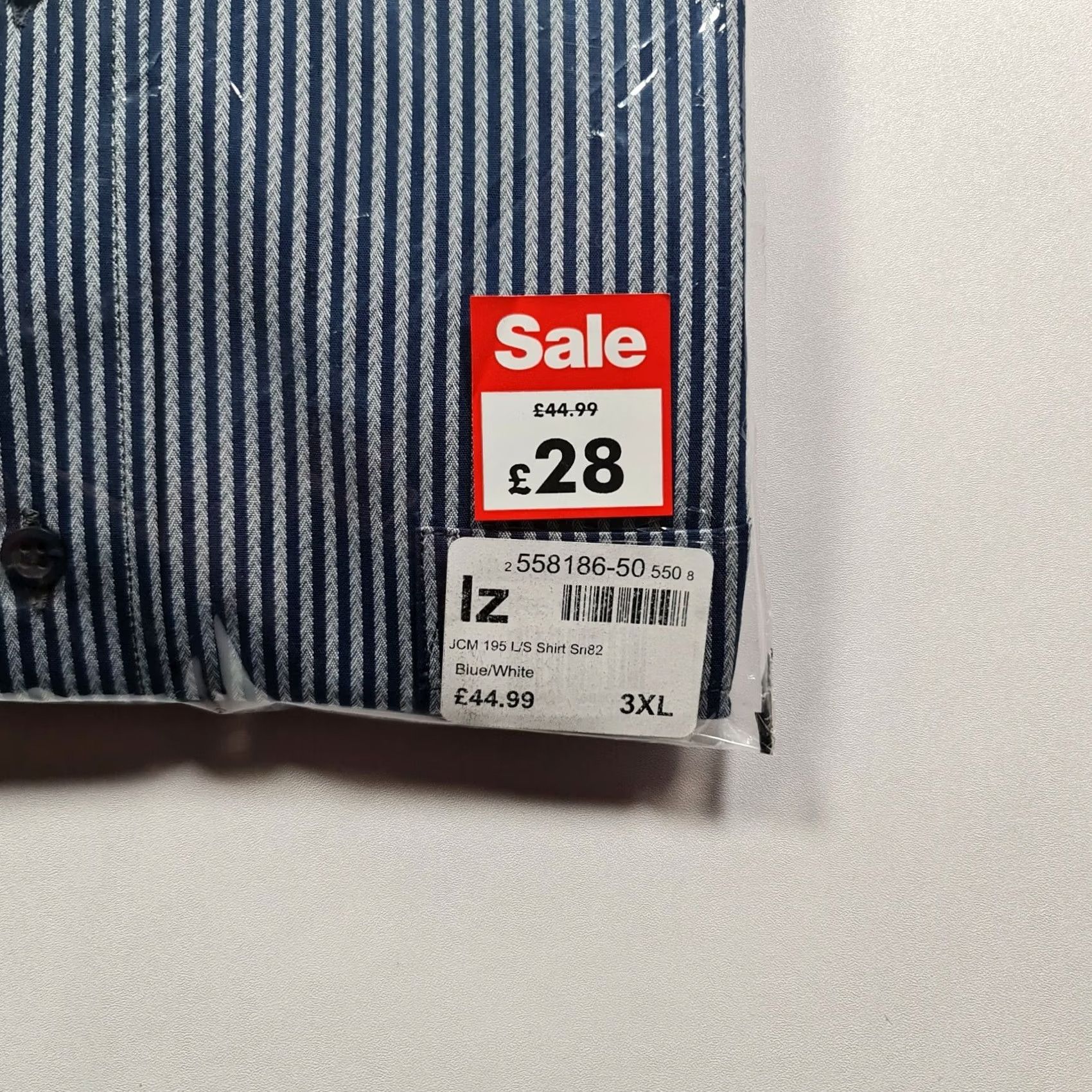 Vintage Jonathon Charles Mens Shirt Striped Button-Down 3XL Blue Long Sleeve Cotton Jersey Button-Up Mens Size US XXL / EU 58 / 5 - 6 Thumbnail