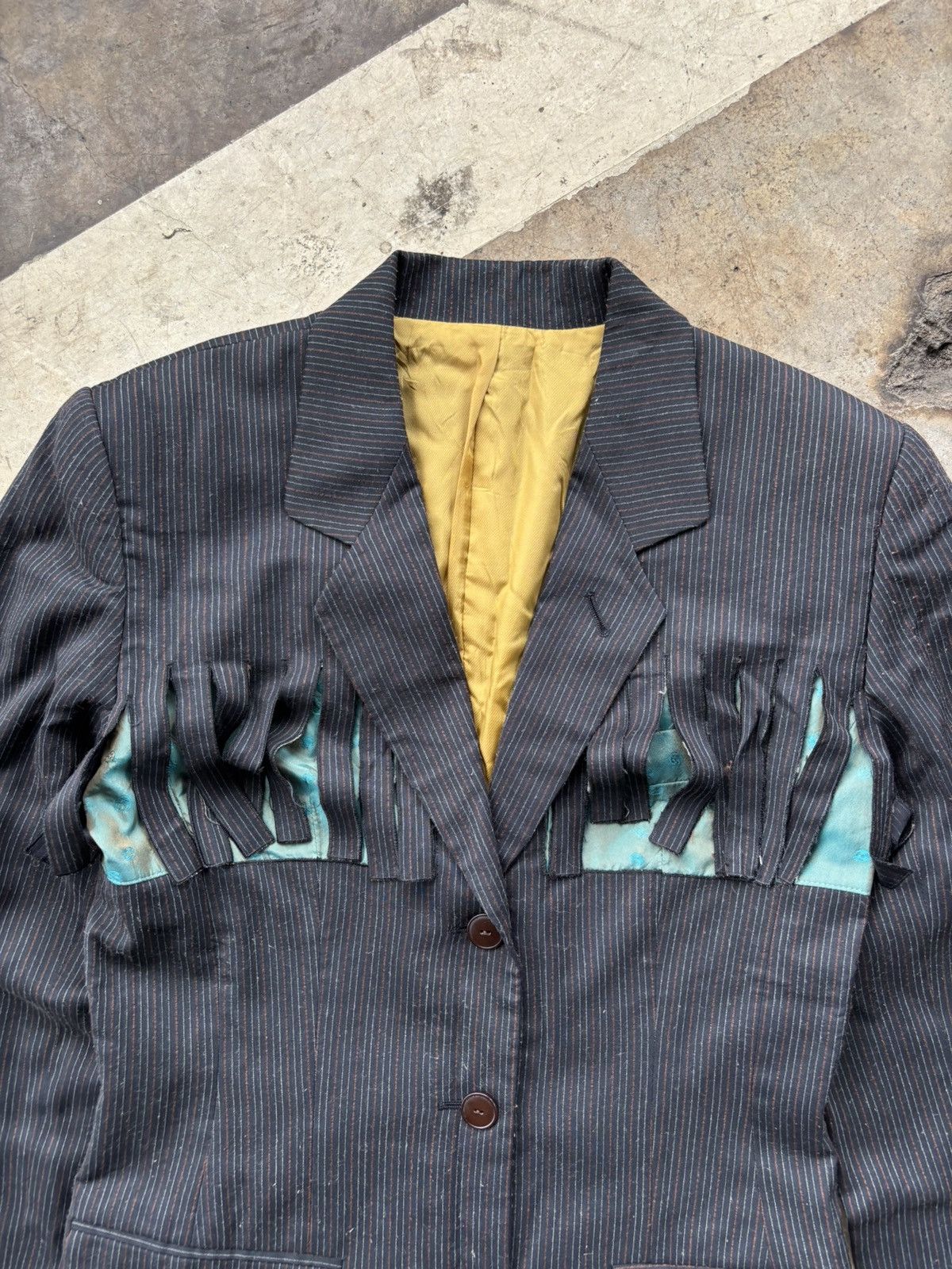 Jean Paul Gaultier 1980s Slashed Fringe Blazer Size S / US 4 / IT 40 - 5 Thumbnail