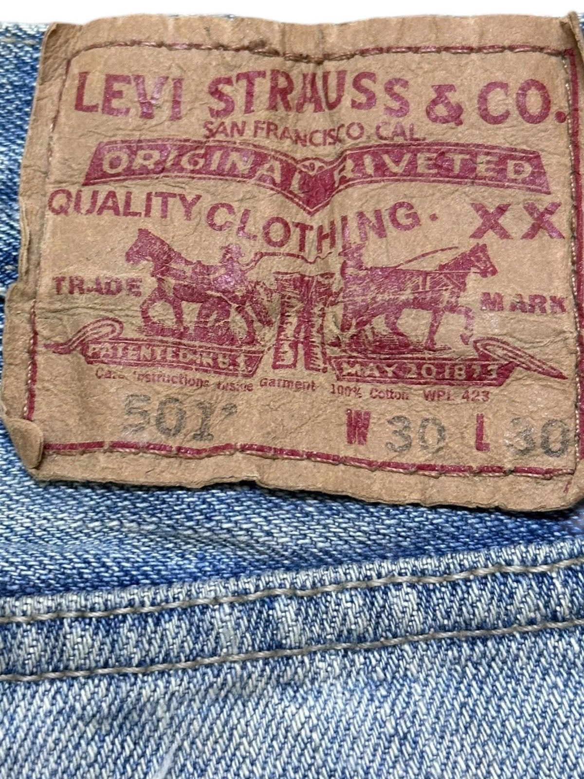 Levi's Vintage Clothing Vintage Levi’s 501 Faded Ripped Grunge Distressed Denim Size US 31 - 10 Thumbnail