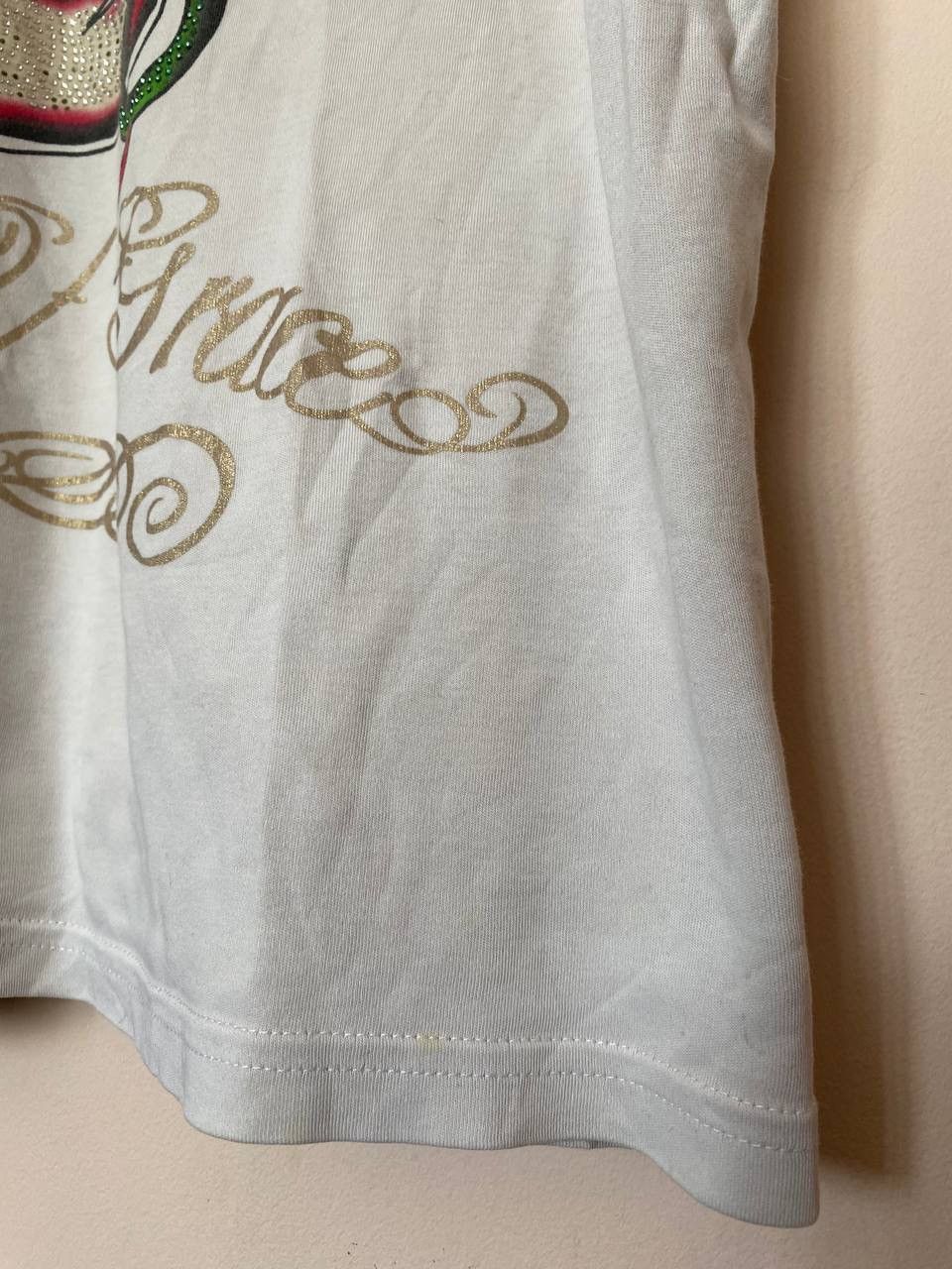 Christian Audigier Vintage Rare Christian Audigier Ed Hardy White Skull Rose Size US XXL / EU 58 / 5 - 7 Thumbnail